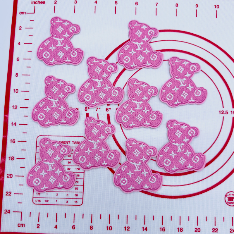 L-Pink Bear Shape Patch