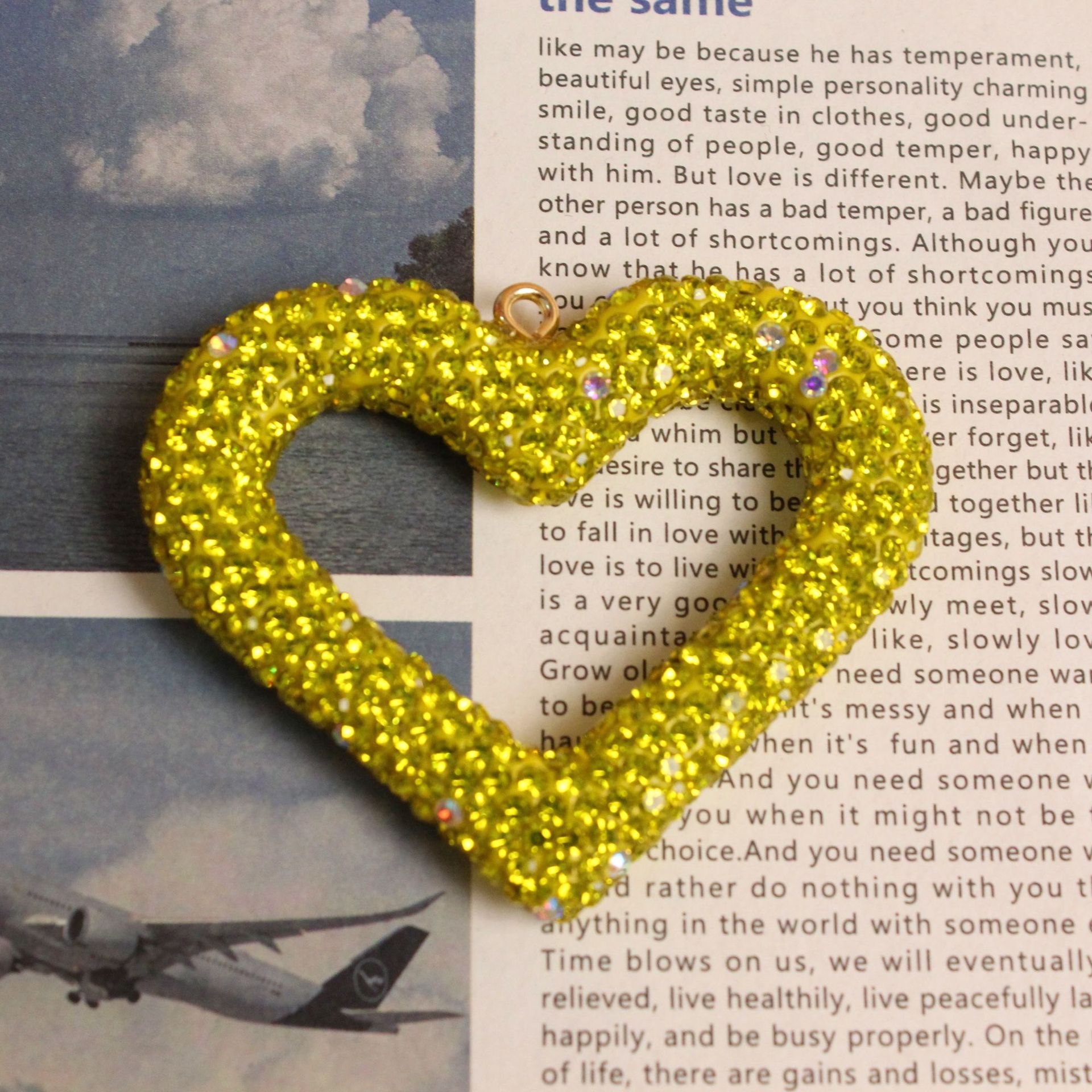 Heart Shape With Diamond 60MM*50MM