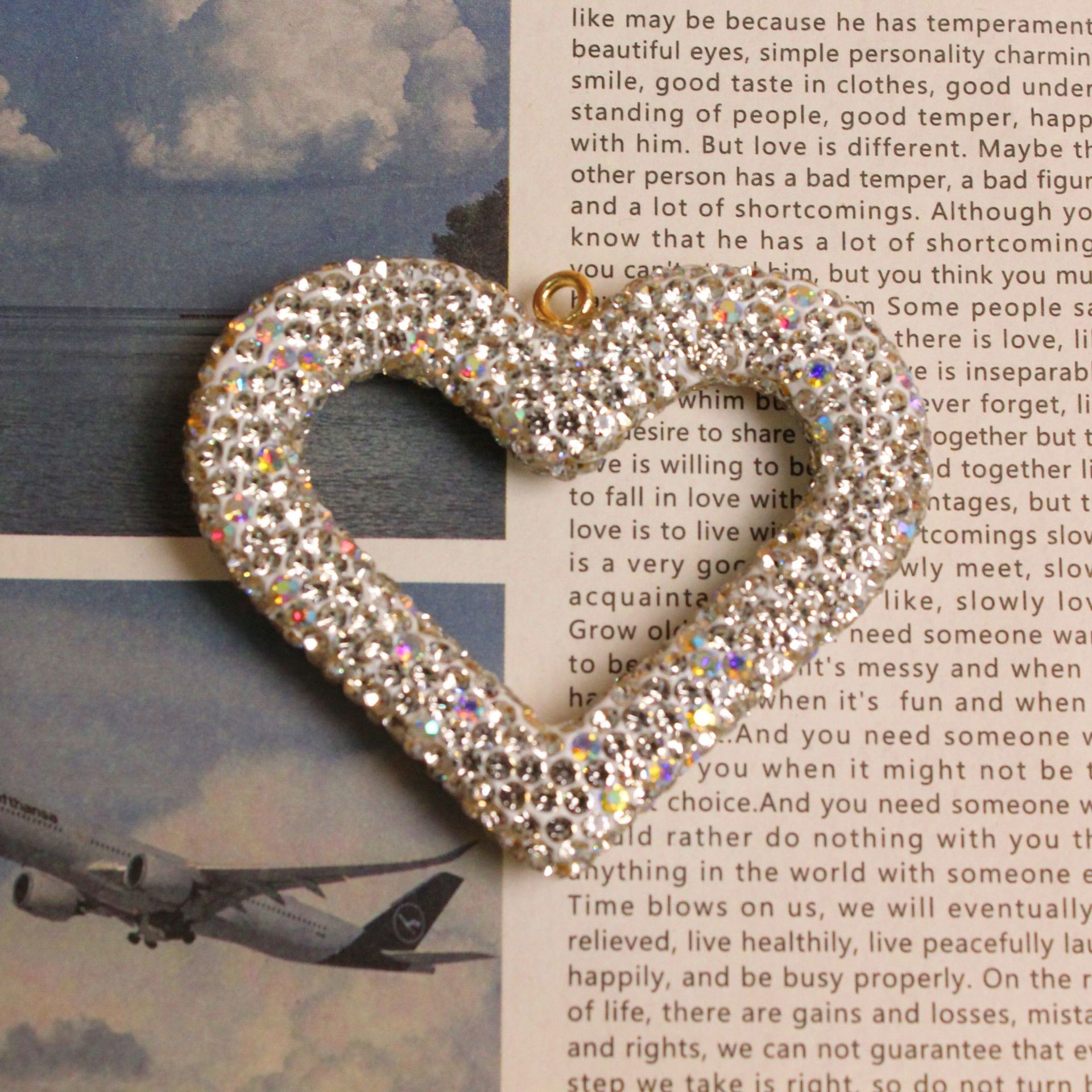Heart Shape With Diamond 60MM*50MM