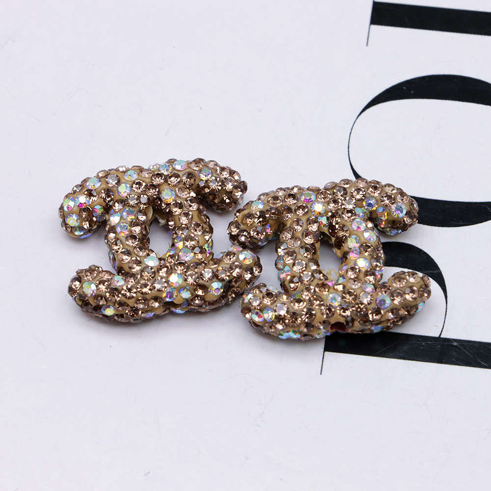 MID SIZE-C-Rhinestone Double C 23MM*21MM