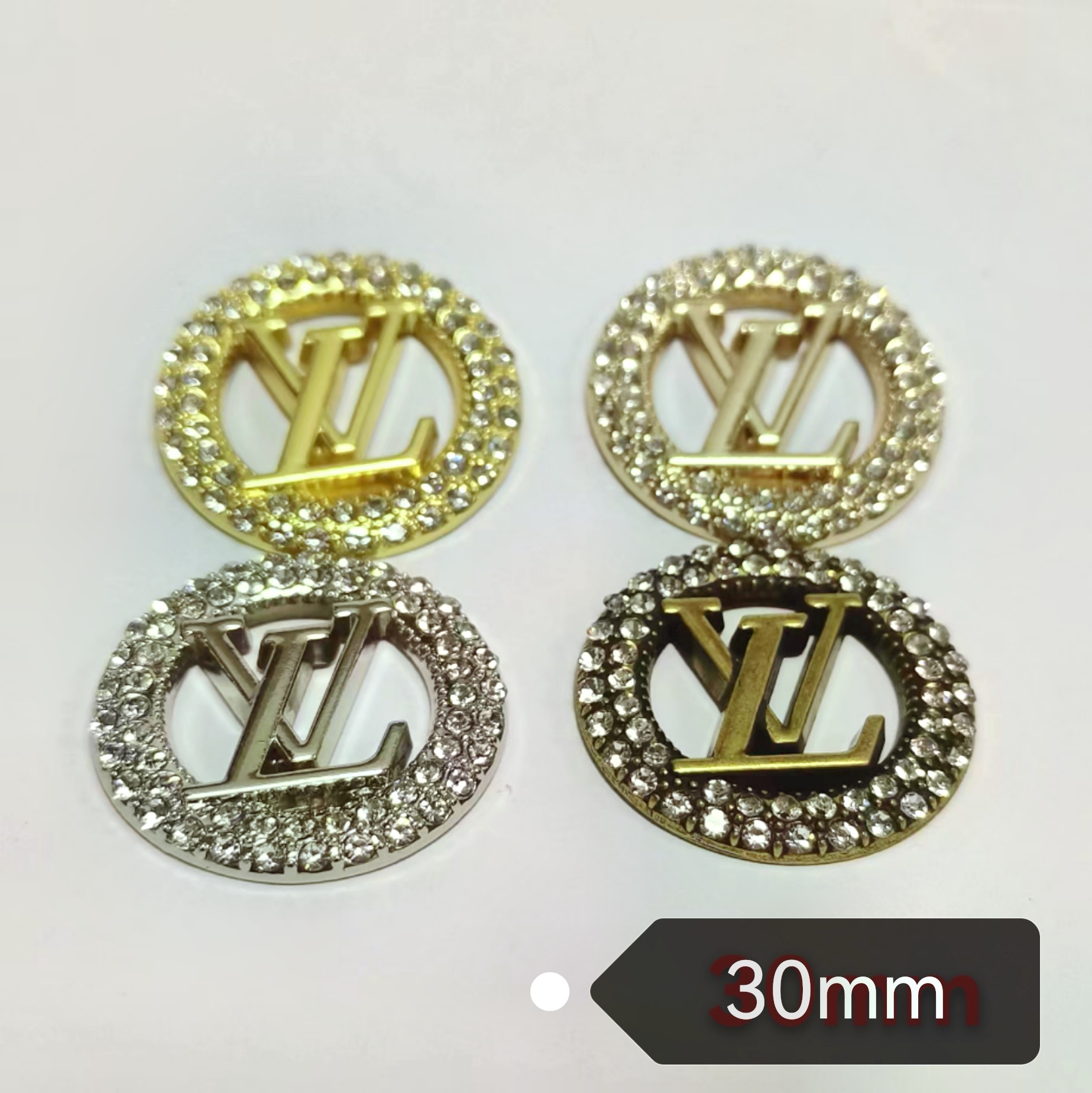 L Round Shape With Diamonds 30MM*30MM