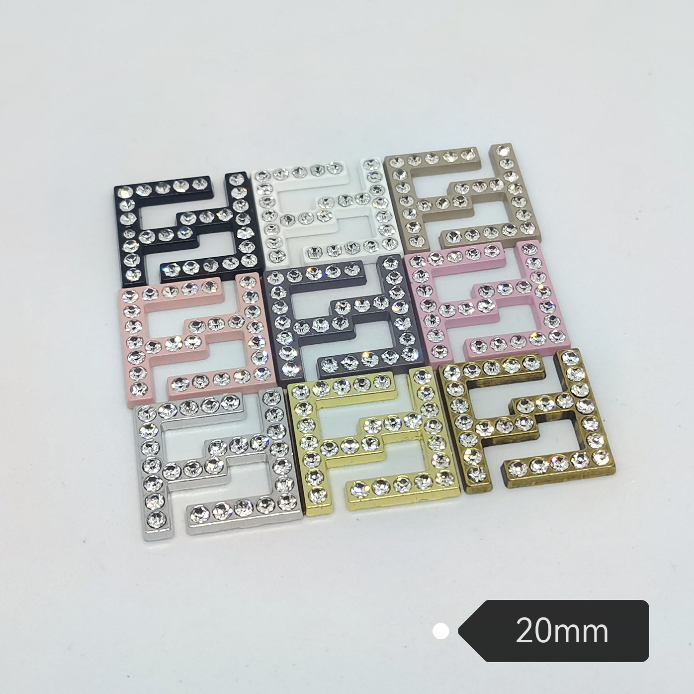 FF-Sign Square Shape With Diamonds 20MM*20MM