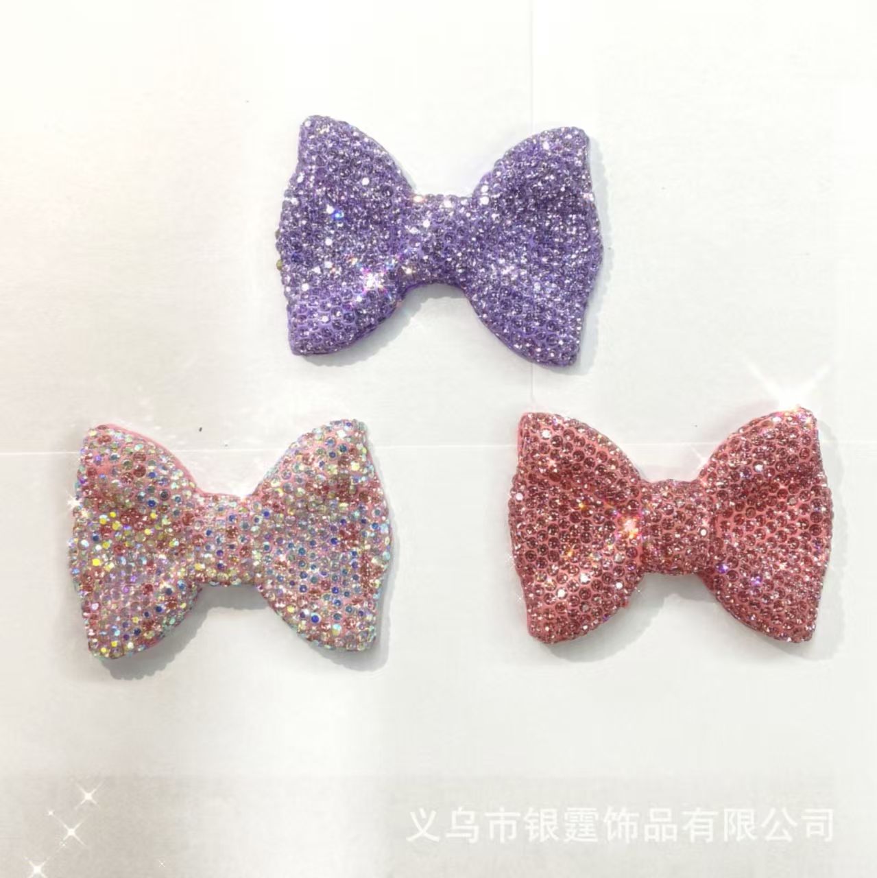 Large Color Diamond Bow Flat Back Style 74MM*54MM