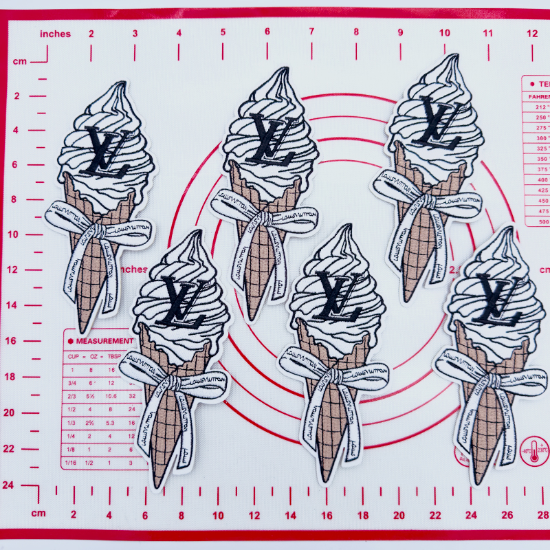 Mid(Iron-on) L- Ice Cream  Shape Patches