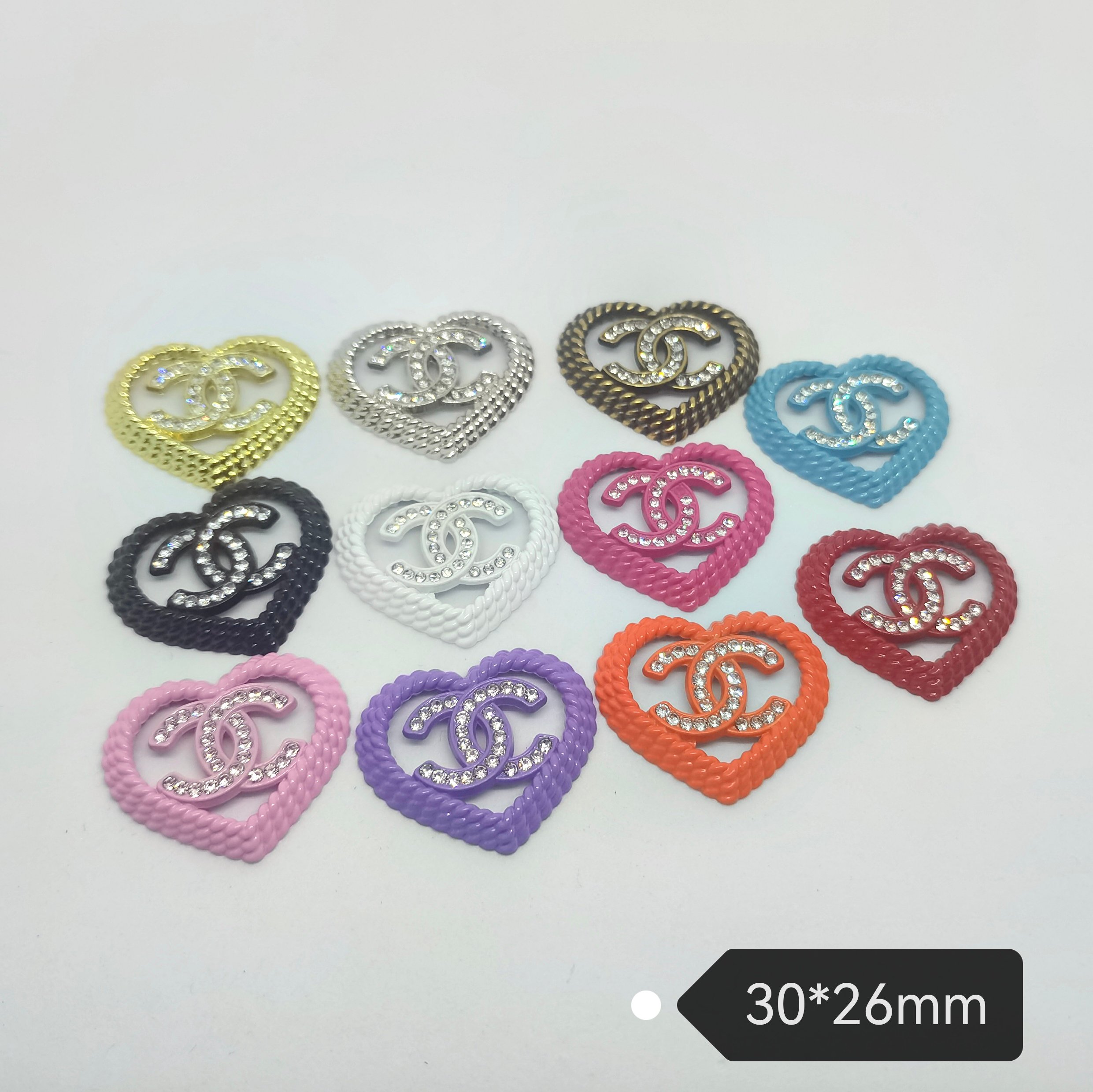 C-Love Shape With Diamonds 30MM*26MM