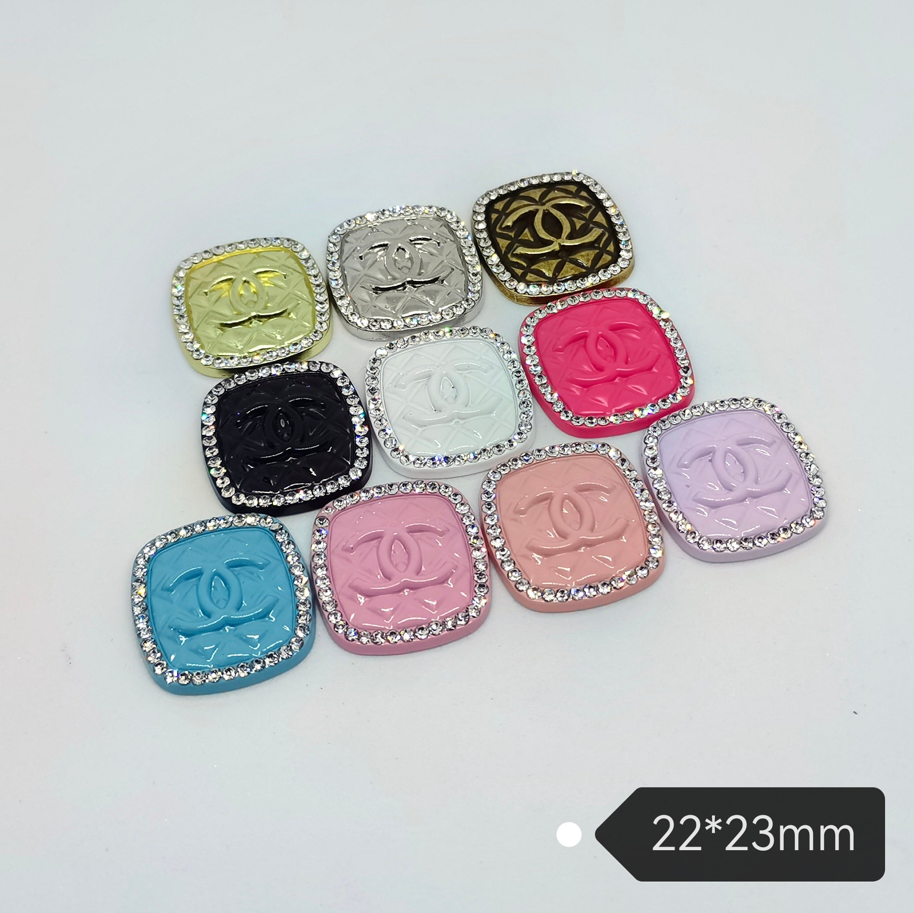 C-Square Double C With Diamonds 22MM*23MM