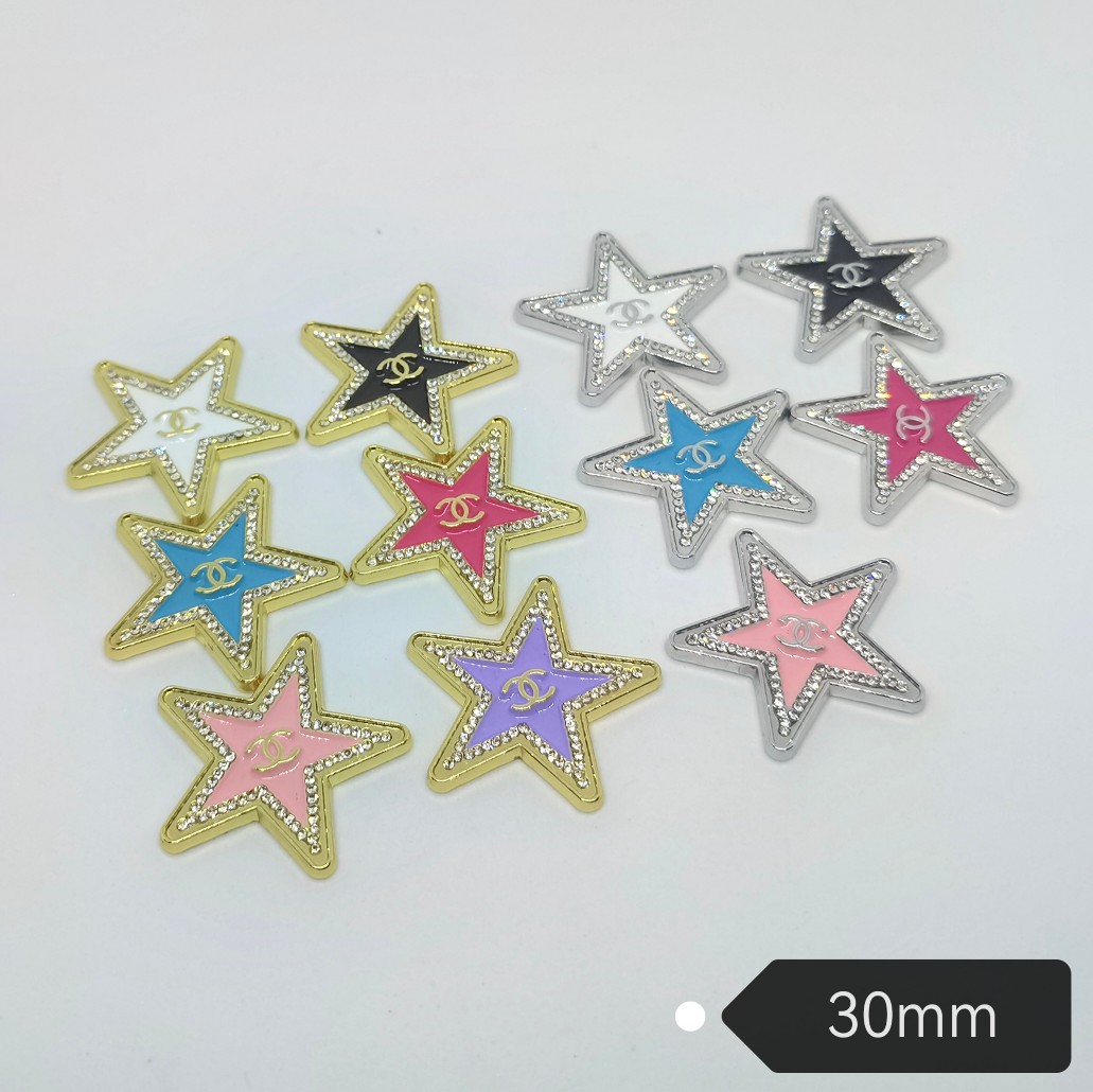 C- Pentagram With Diamonds Double C 30MM*30MM