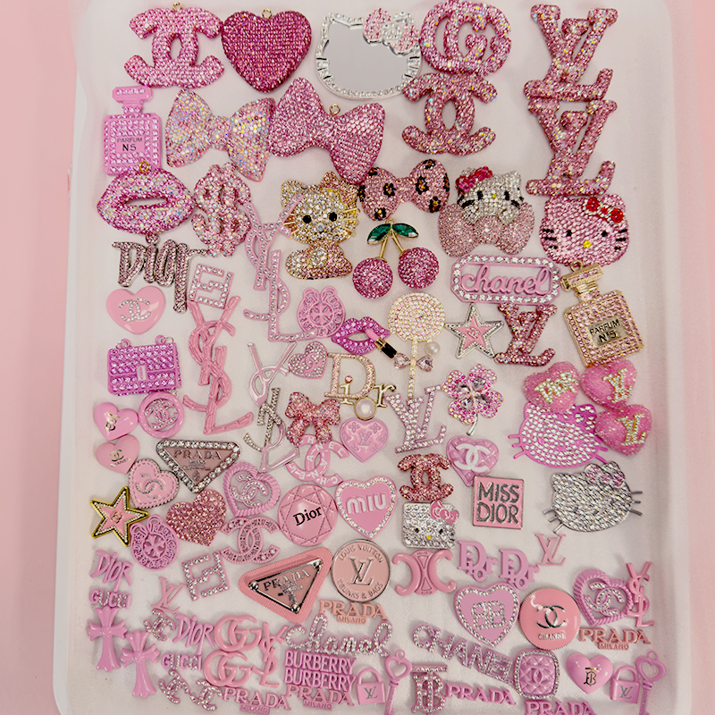 50-100PCS MIX PINK LUX CHARMS