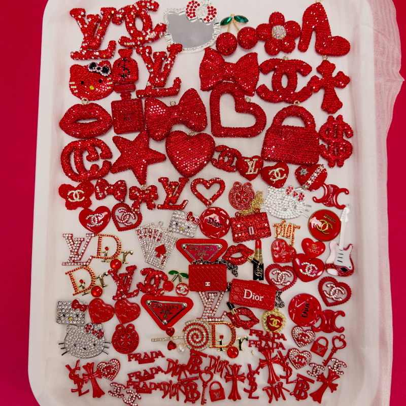 50-100PCS MIX RED LUX CHARMS