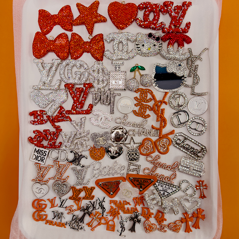 50-100PCS MIX Orange-Silver LUX CHARMS