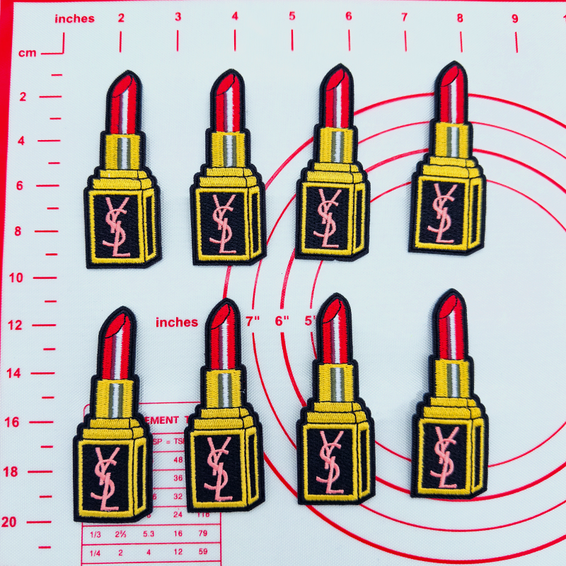 Mid(Iron-on) Y Lipstick Shape Patches