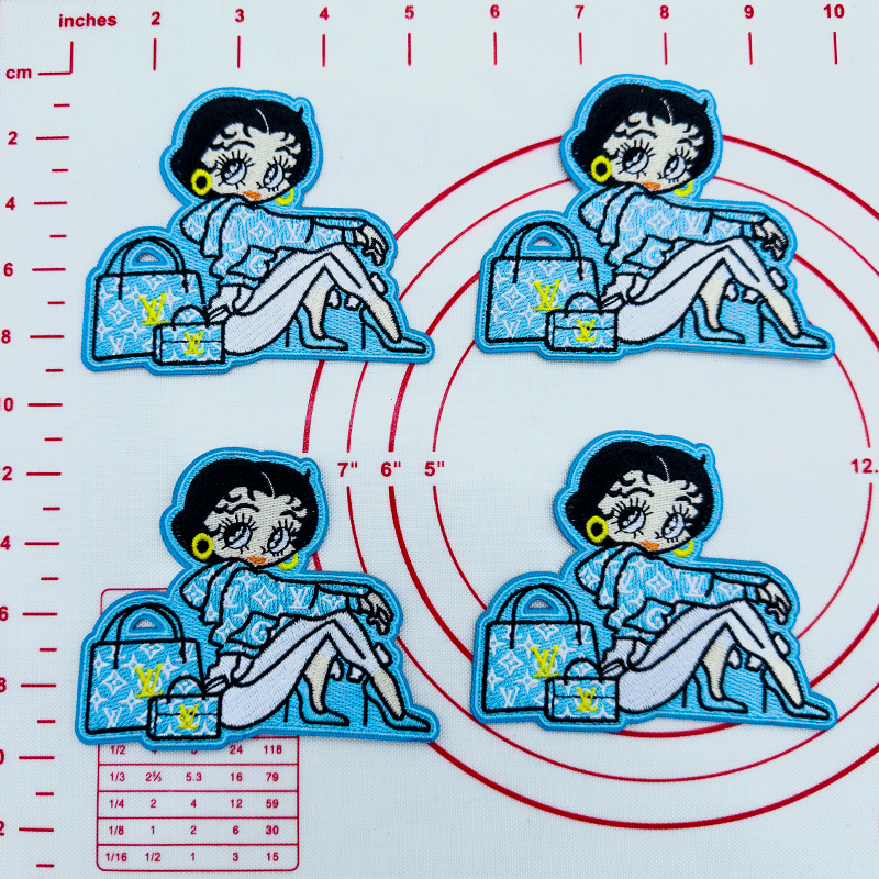 Mid(Iron-on) Bettyboop blue Patches