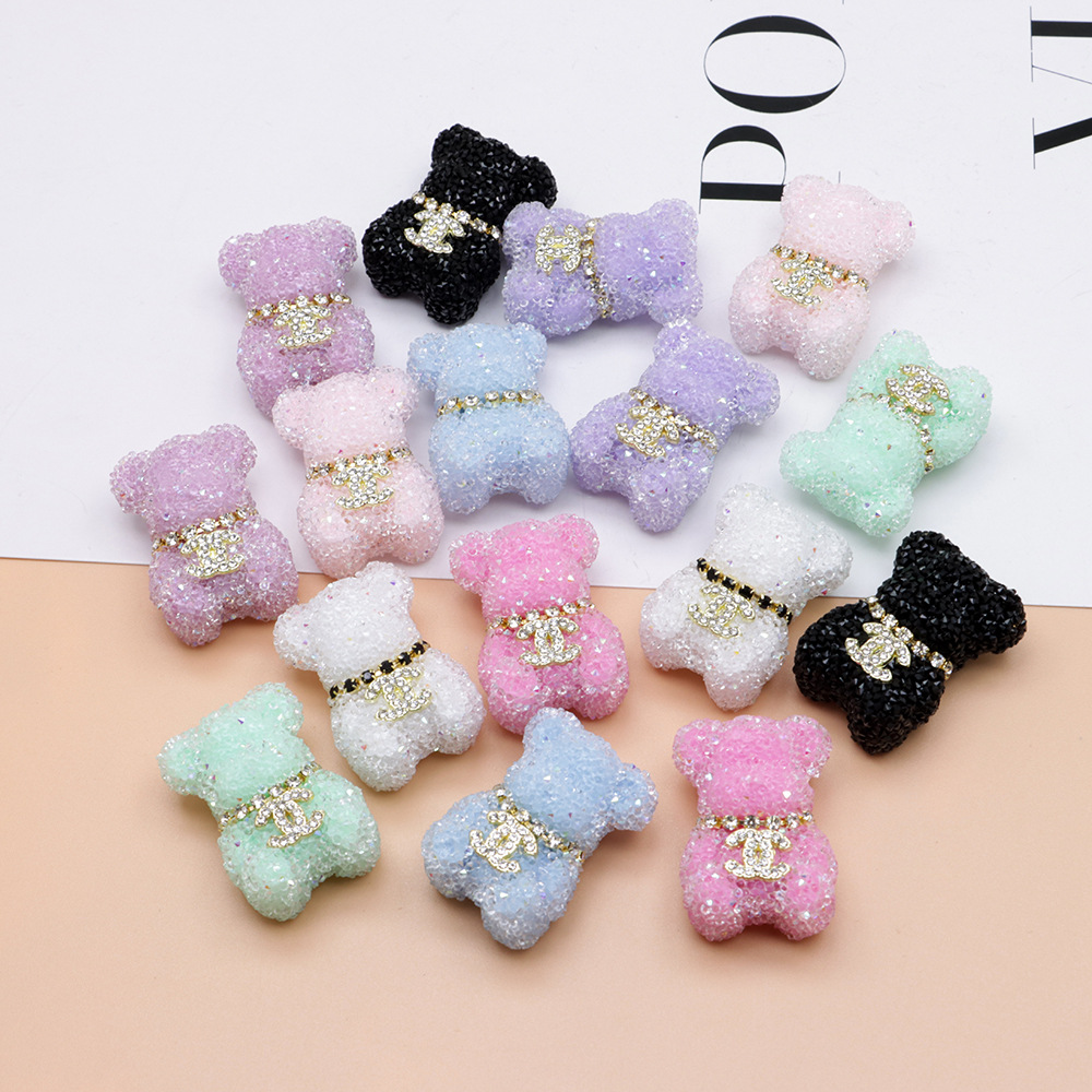 Bear With Diamonds Double C 24MM*30MM