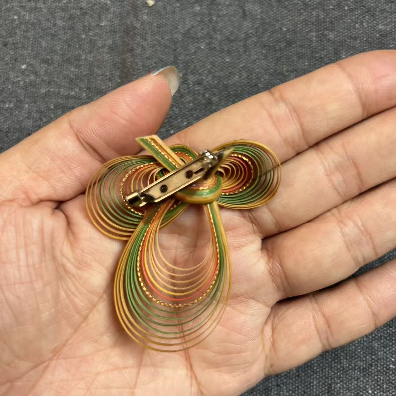 Colored Lacquer Brooch