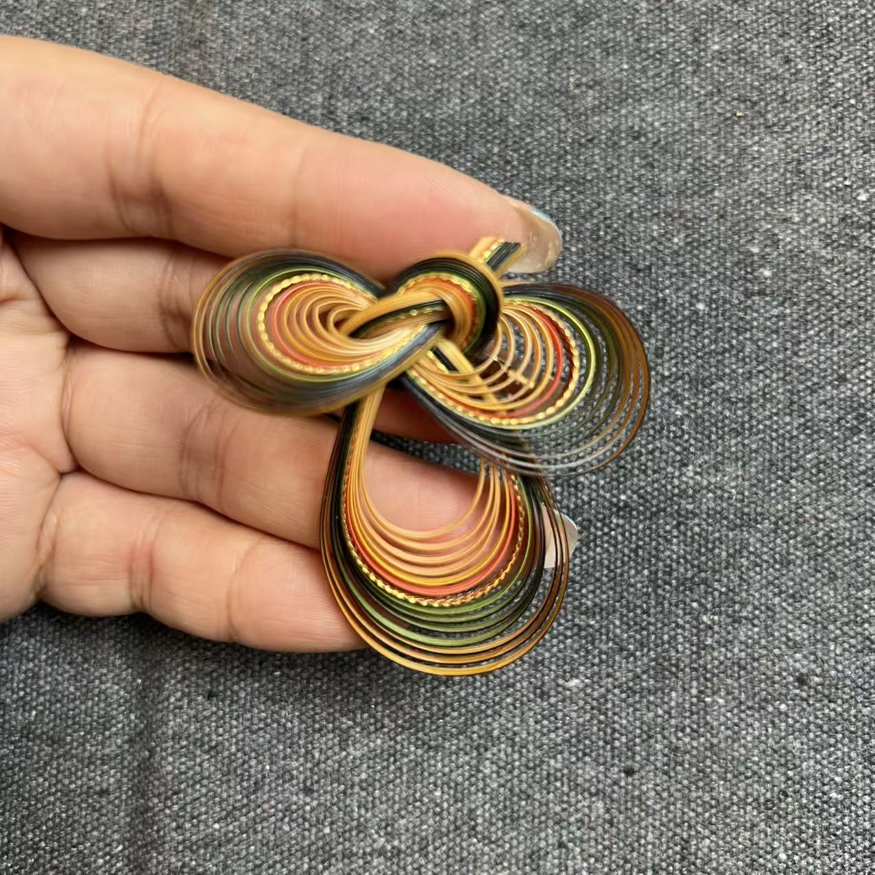 Colored Lacquer Brooch