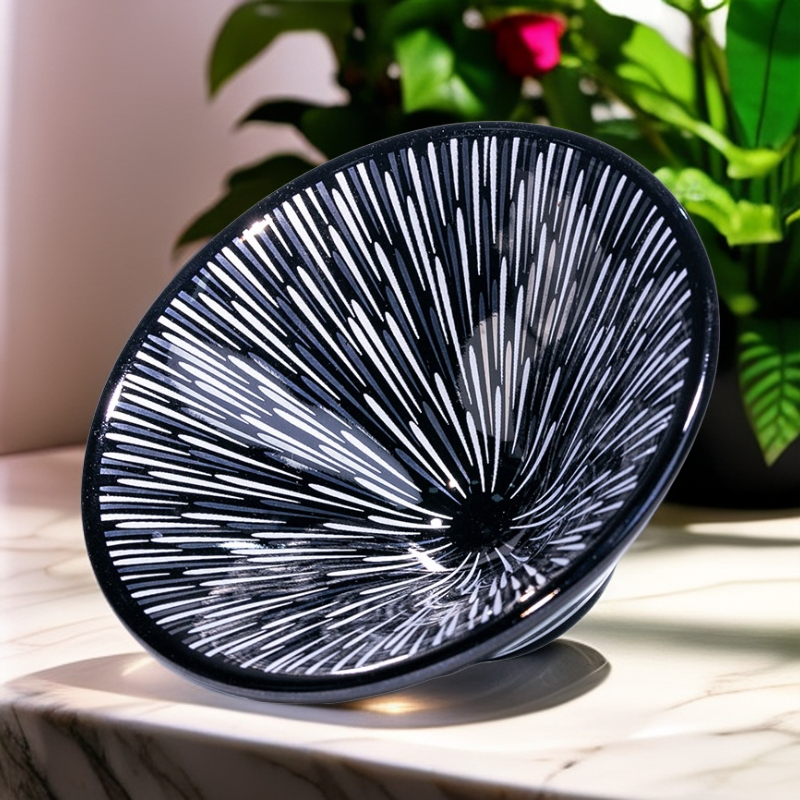 Silver-Inlaid Jet Black Jian Ware