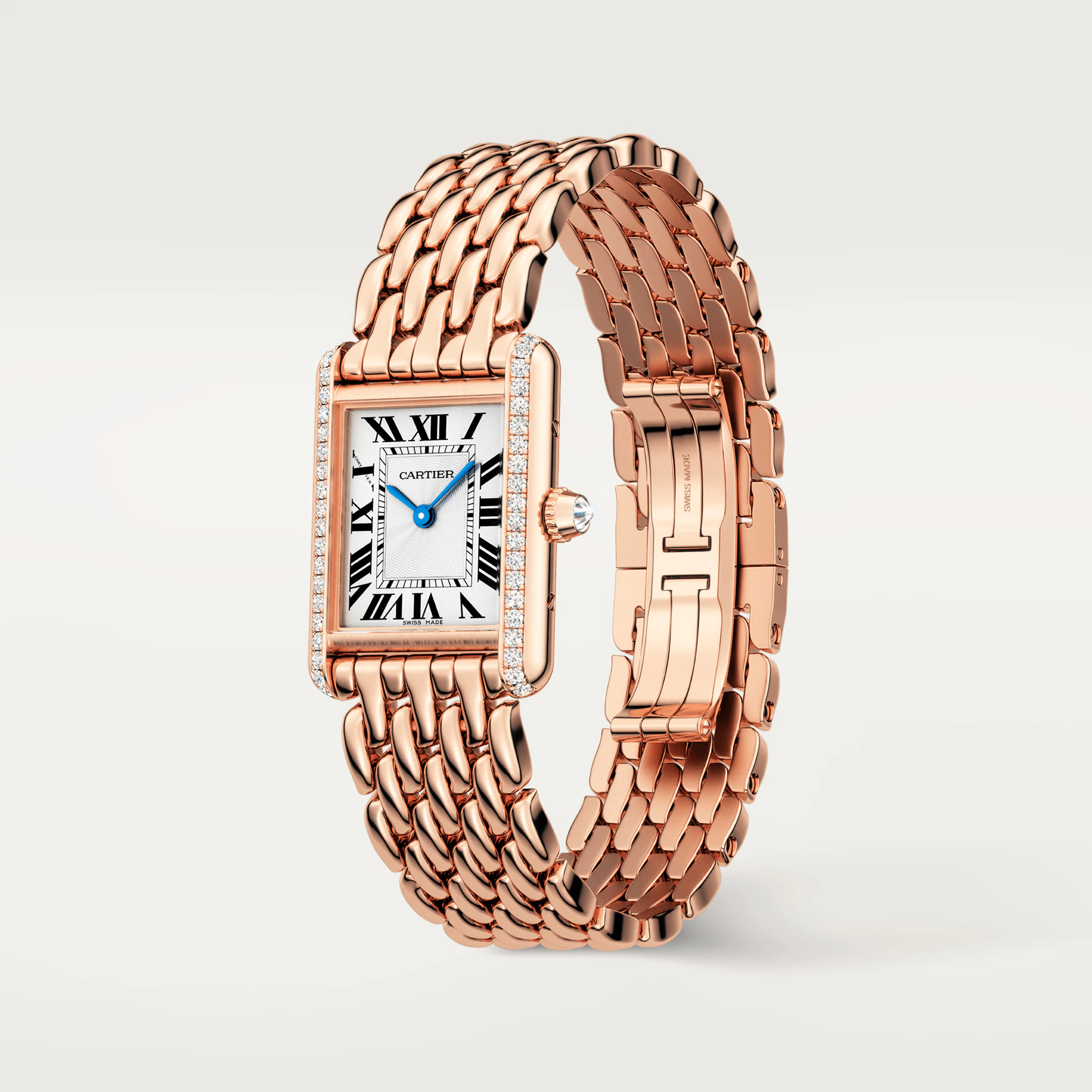 Cartier Tank Louis 18K Rose Gold & Diamonds Ladies Watch, WJTA0020