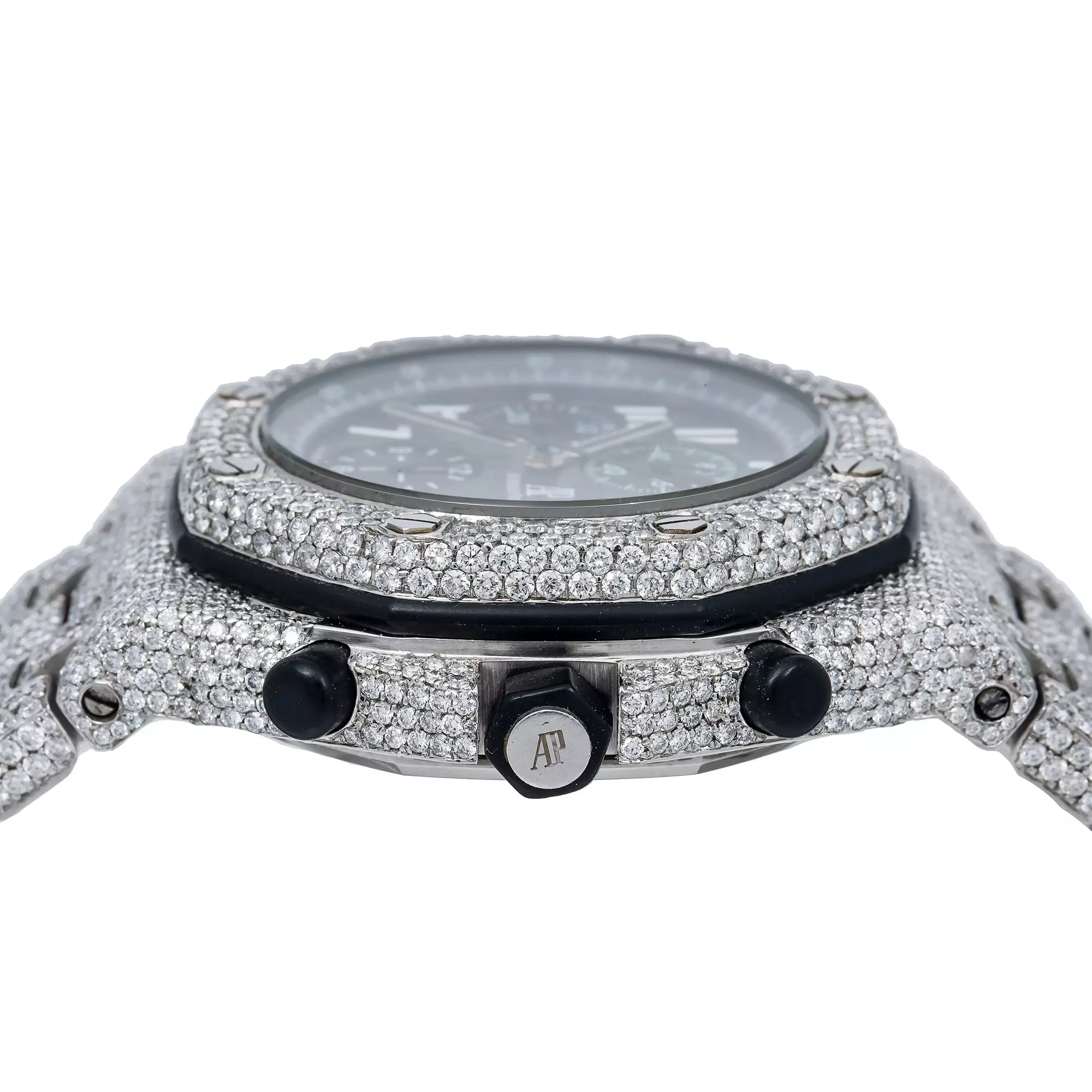 Audemars Piguet Royal Oak Offshore Chronograph 42mm Gray Dial Men's Diamond Watch
