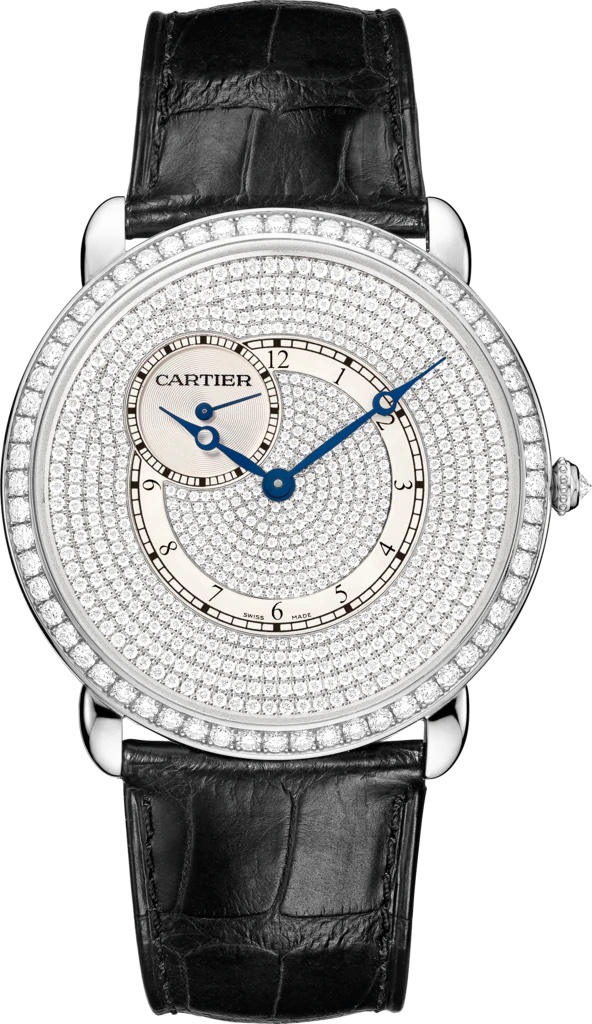 Cartier Ronde Louis 18K White Gold & Diamonds Men’s Watch, WR007003