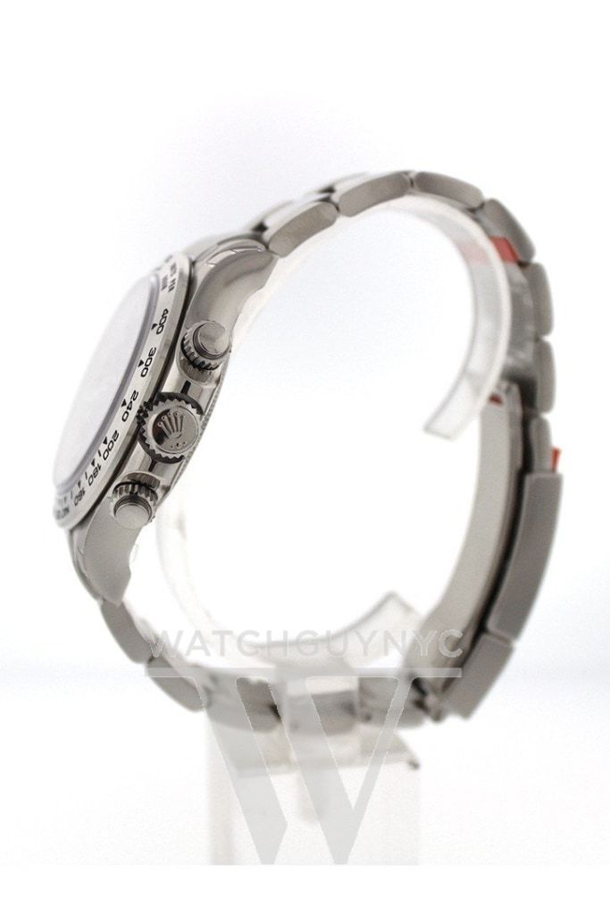 ROLEX Cosmograph Daytona Black Mother of Pearl Diamond Dial White Gold Oyster Men's Watch 116509