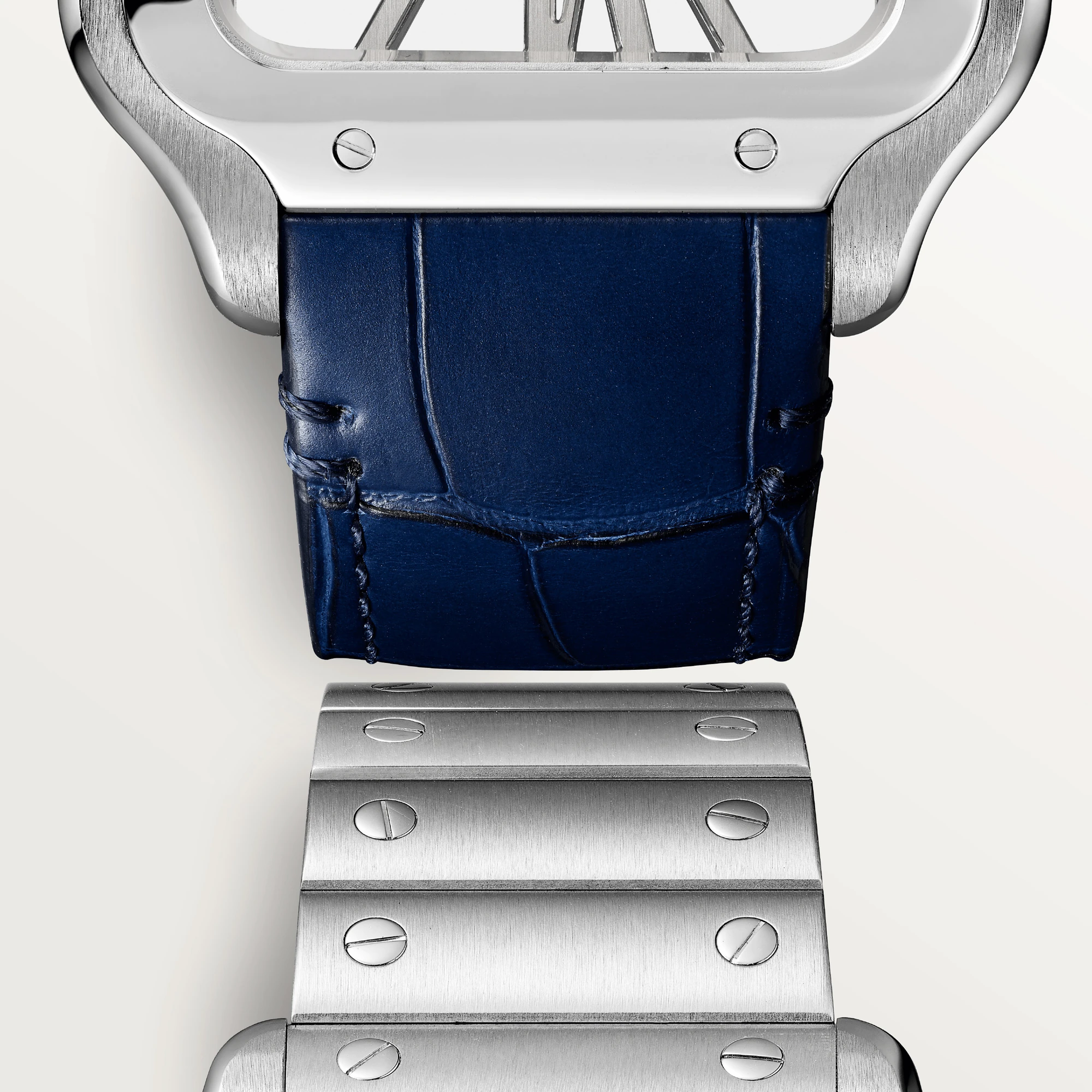 Cartier Santos Stainless Steel Skeleton Men’s Watch, WHSA0015