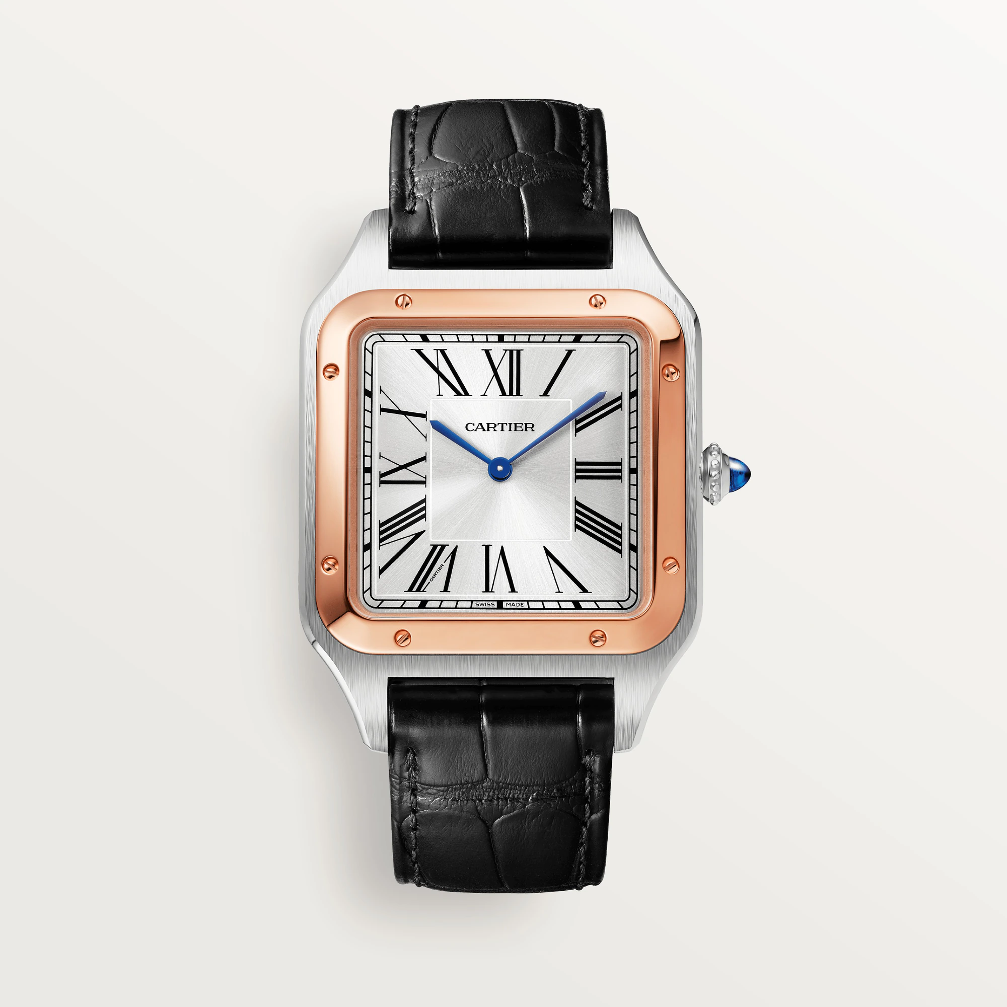 Cartier Santos Stainless Steel & 18K Rose Gold Men’s Watch, W2SA0017