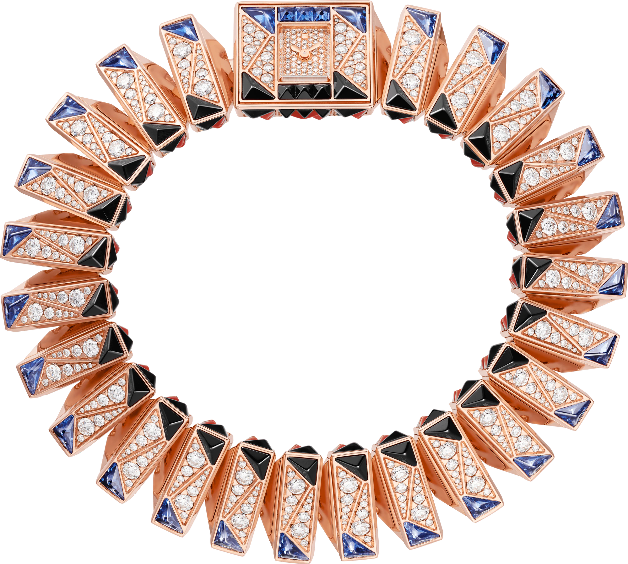 Cartier Libre Rose Gold & Diamonds & Sapphires & Coral & Chrysoprases & Spinels Lady’s Watch, HPI01532