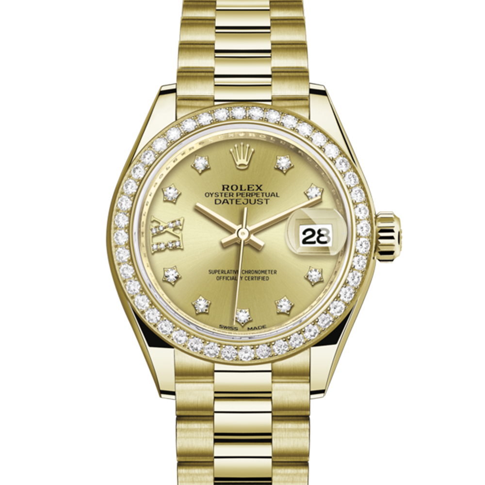 LadyRolex DATEJUST Champagne-color Set With Diamonds，279138RBR
