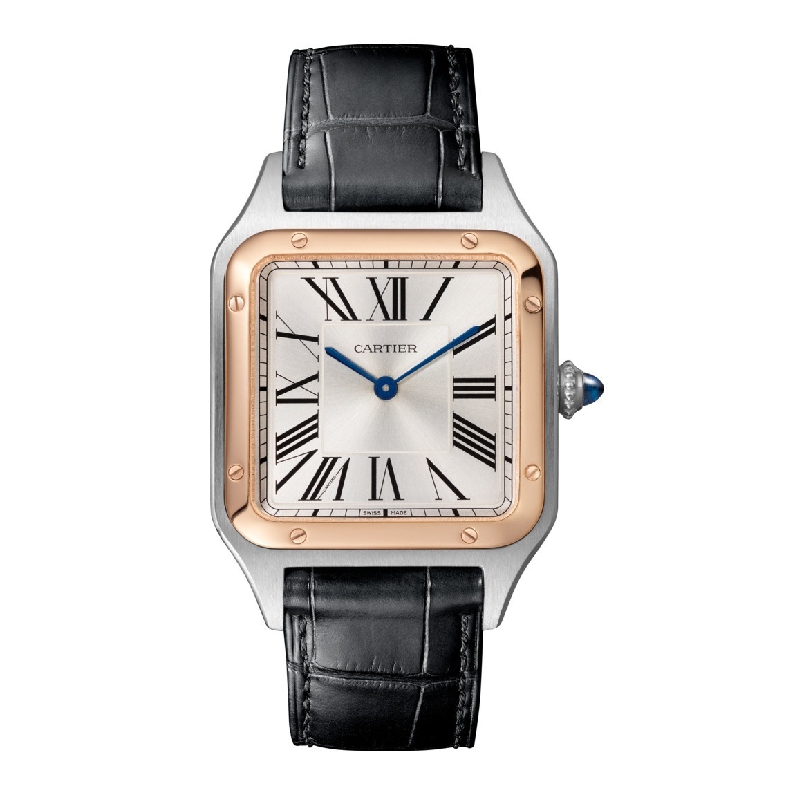 Cartier Santos Stainless Steel & 18K Rose Gold Men’s Watch, W2SA0017
