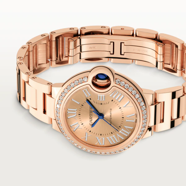 Cartier Ballon Bleu 33mm 18K Rose Gold & Diamonds Lady’s Watch, WJBB0077