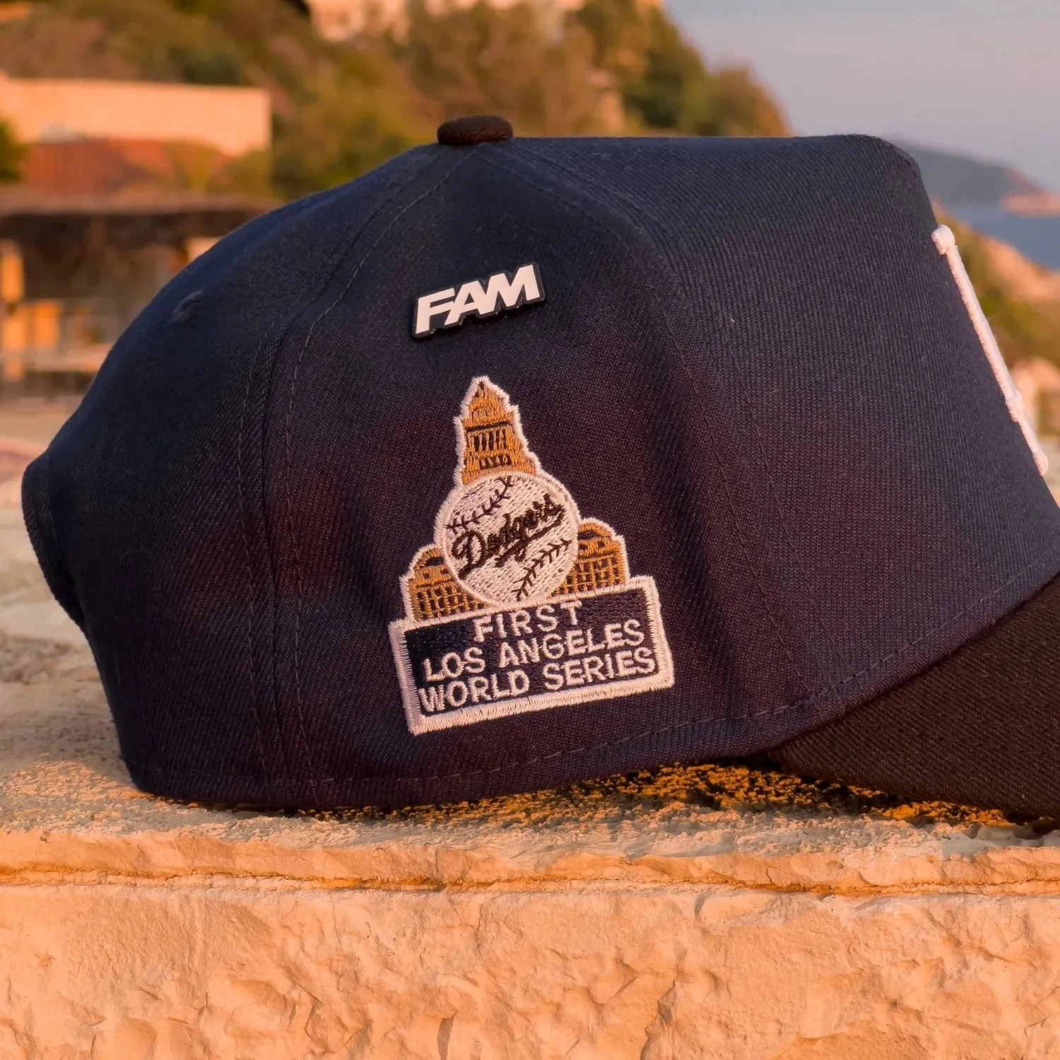 NEW ERA 9FORTY A-FRAME LOS ANGELES DODGERS FIRST LOS ANGELES WORLD SERIES TWO TONE / KHAKI UV SNAPBACK - Thesouthcap
