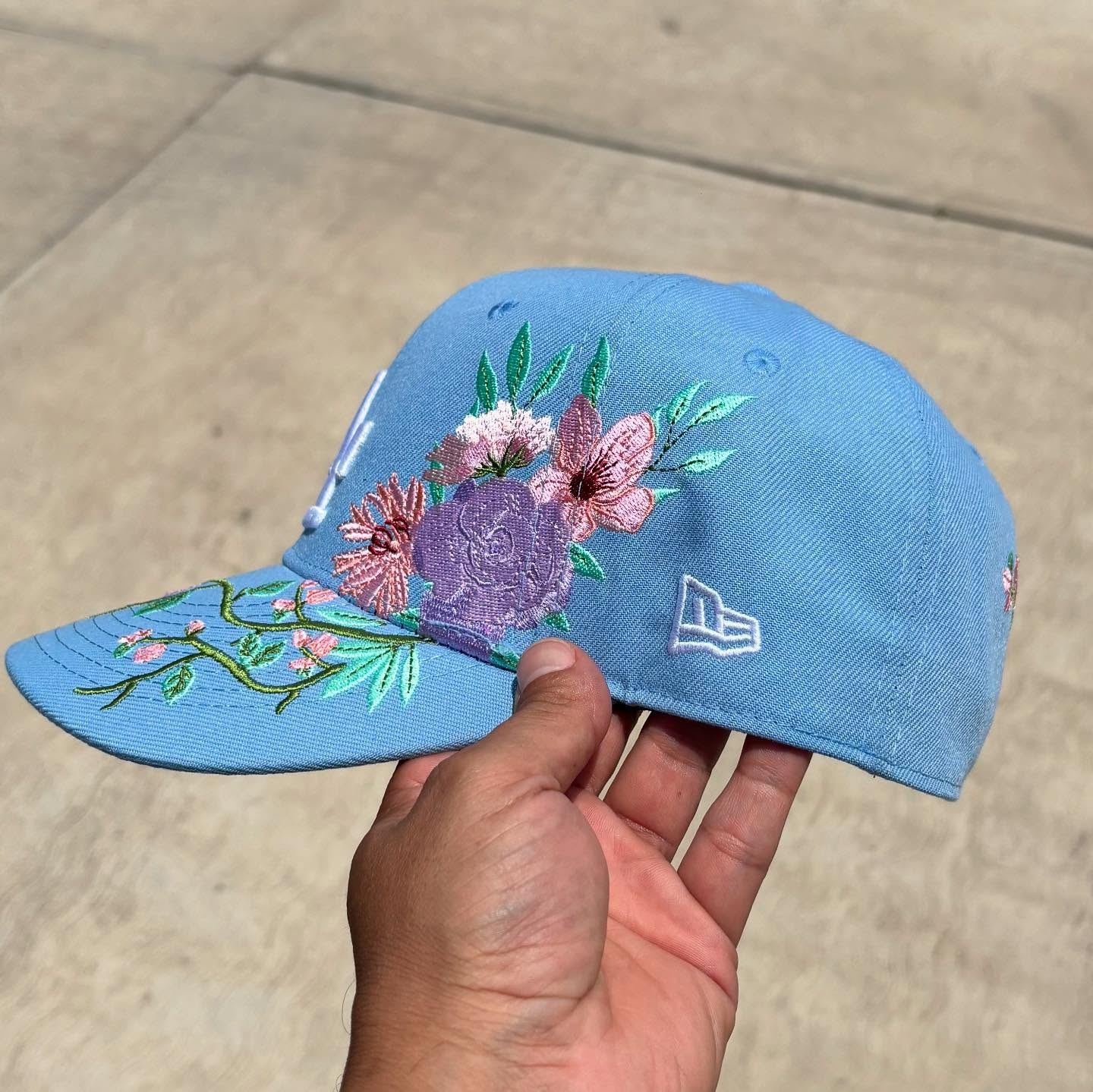 NEW ERA LOS ANGELES DODGERS FLORAL EMBROIDERED CASUAL BASEBALL CAP - Thesouthcap