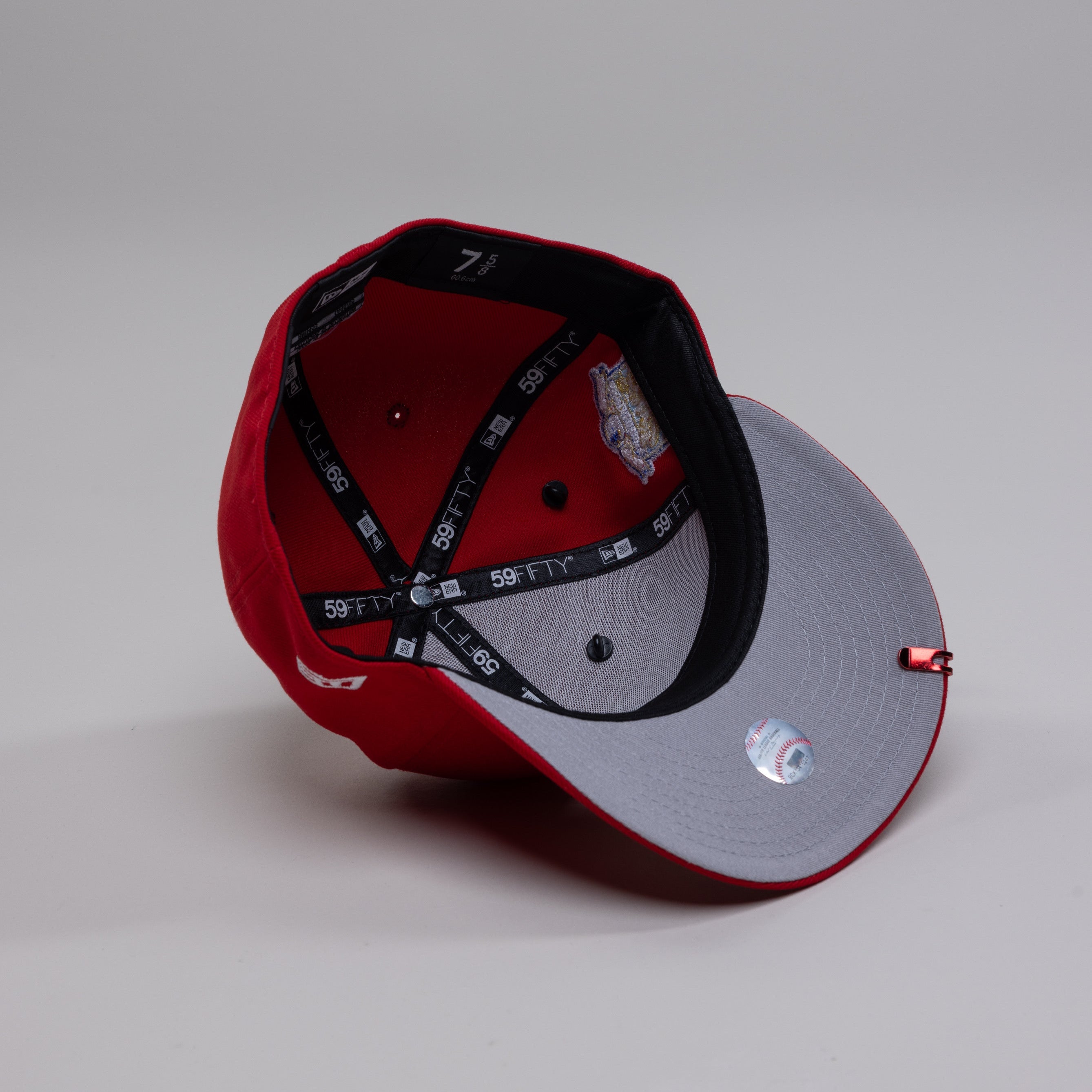 NEW ERA EXCLUSIVE 59FIFTY RED UPSIDE DOWN LOS ANGELES DODGERS W/ 40TH ANNIVERSARY SIDE PATCH - Thesouthcap