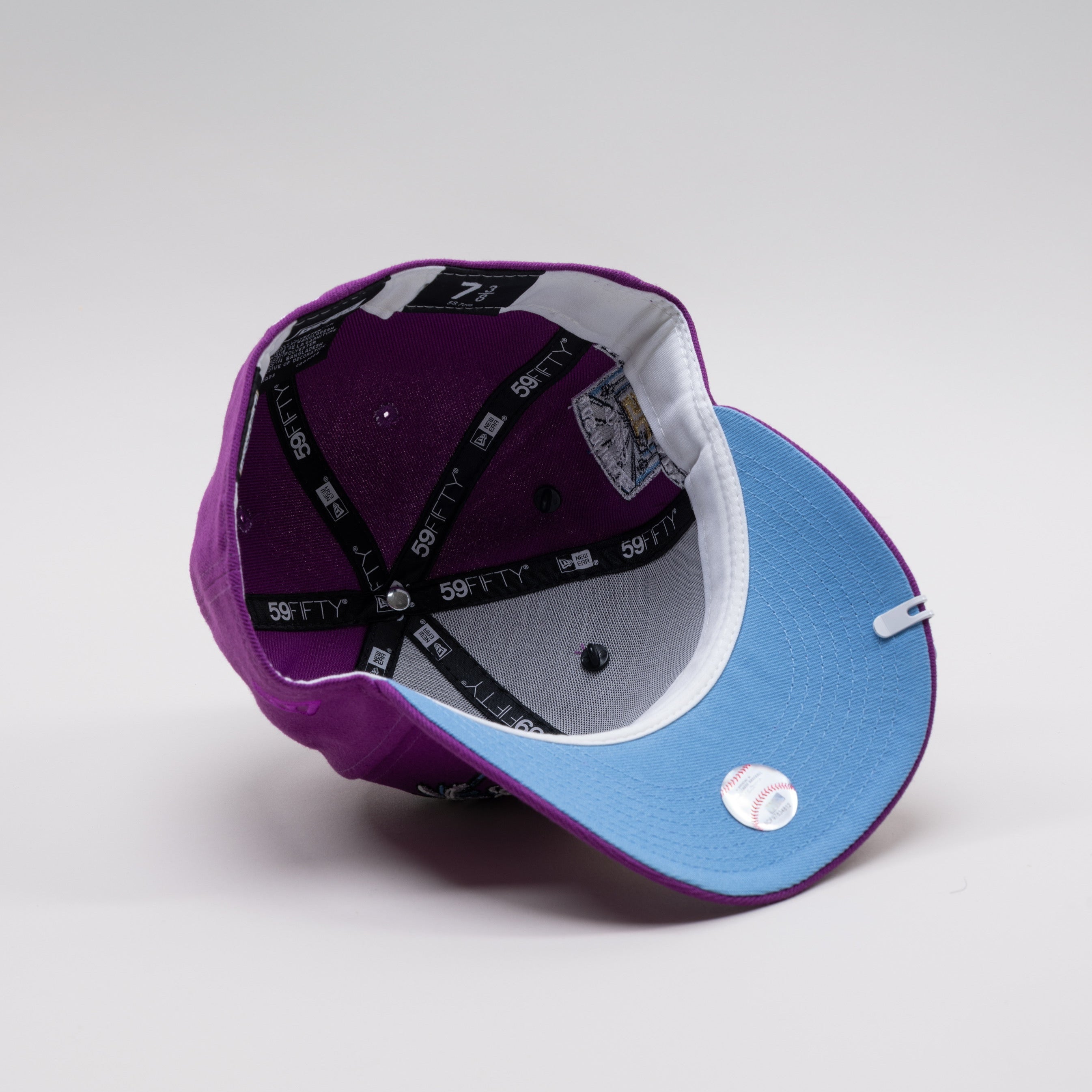 NEW ERA EXCLUSIVE 59FIFTY PURPLE LOS ANGELES DODGERS W/ PALM TREES + 50TH ANNIVERSARY SIDE PATCH - Thesouthcap