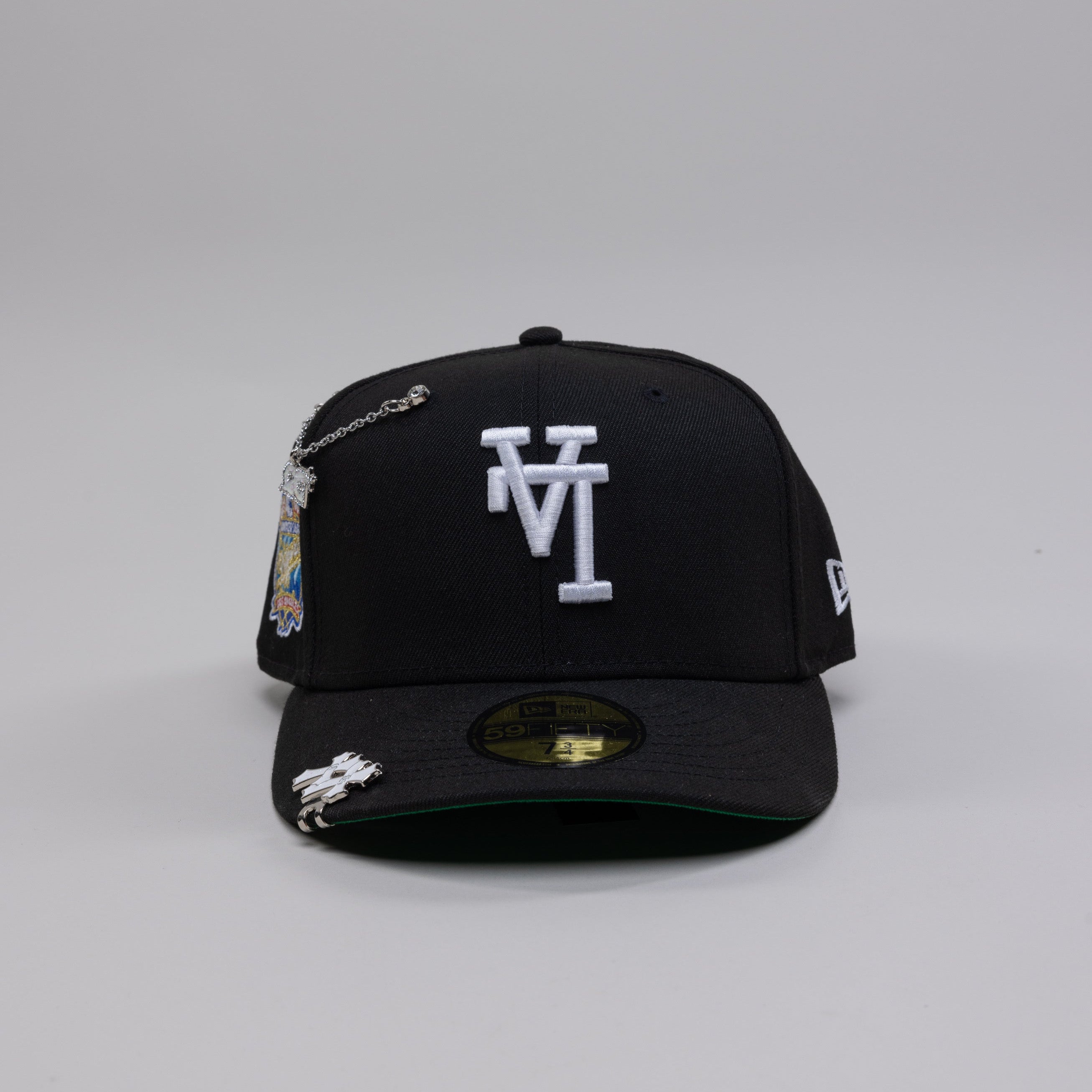 NEW ERA EXCLUSIVE 59FIFTY BLACK UPSIDE DOWN LOS ANGELES DODGERS W/ 40TH ANNIVERSARY SIDE PATCH - Thesouthcap