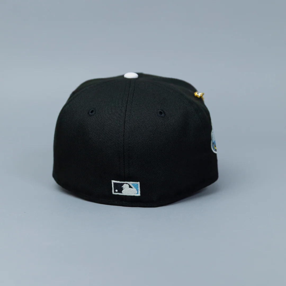 NEW ERA EXCLUSIVE 59FIFTY BLACK LOS ANGELES DODGERS W/ 40TH ANNIVERSARY SIDE PATCH - Thesouthcap