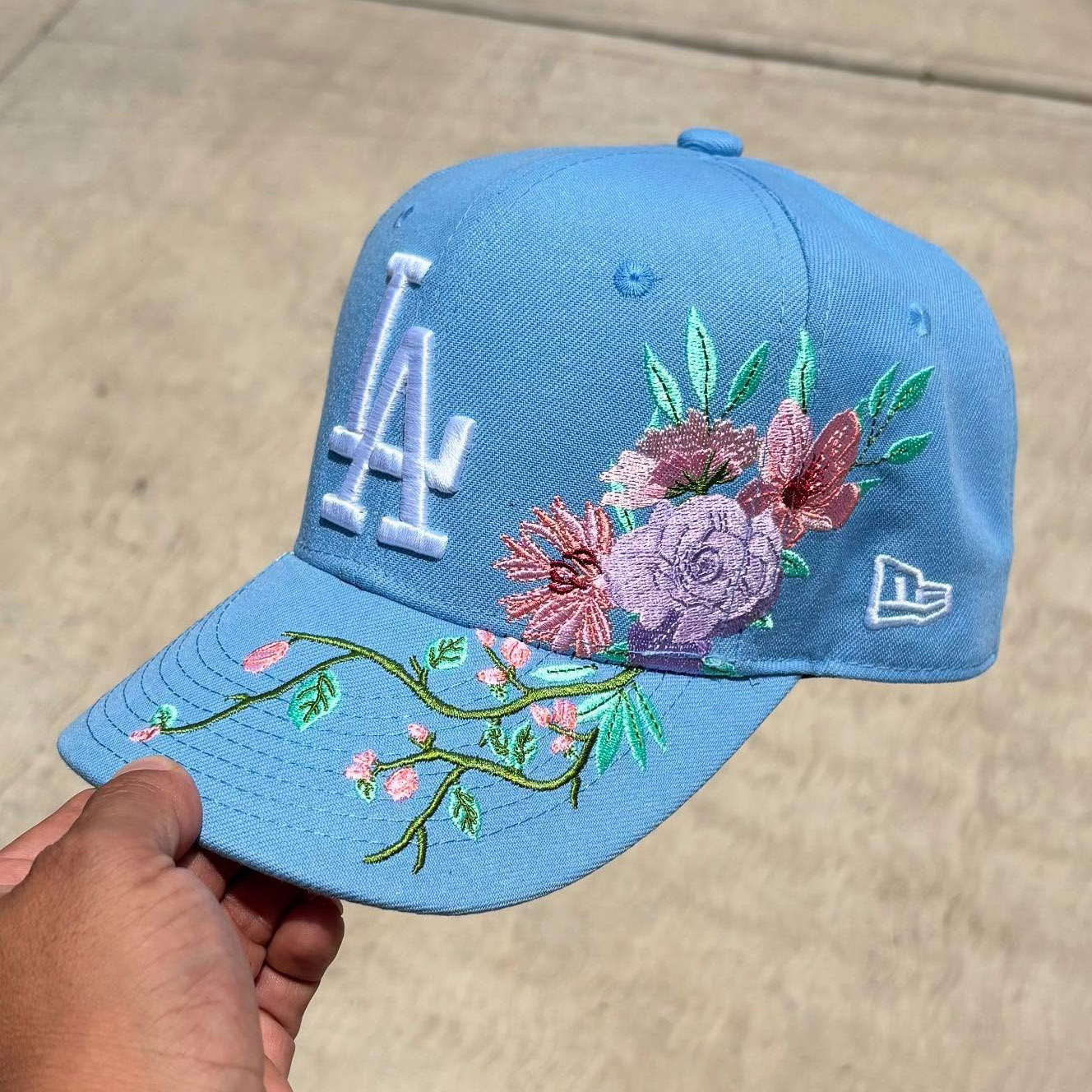 NEW ERA LOS ANGELES DODGERS FLORAL EMBROIDERED CASUAL BASEBALL CAP - Thesouthcap