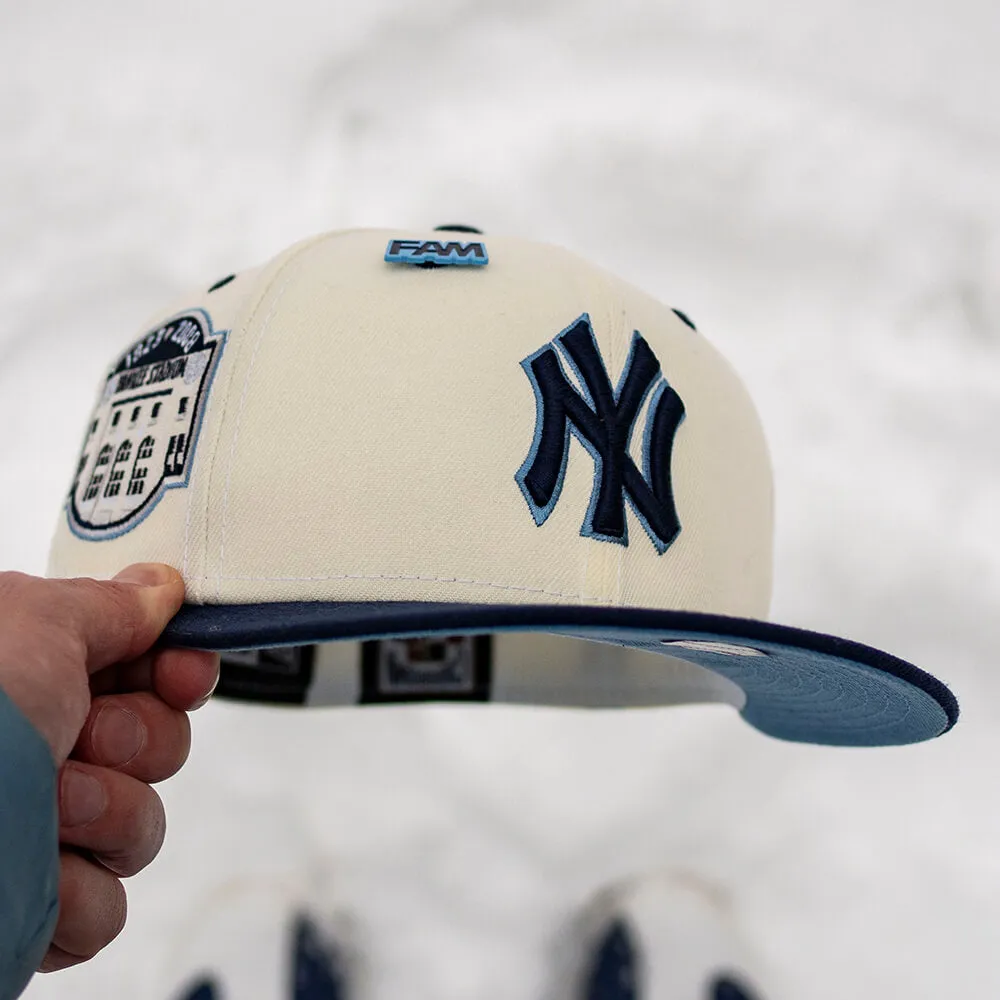 NEW ERA 59FIFTY MLB NEW YORK YANKEES YANKEE STADIUM 2008 TWO TONE/ SKY BLUE UV - Thesouthcap