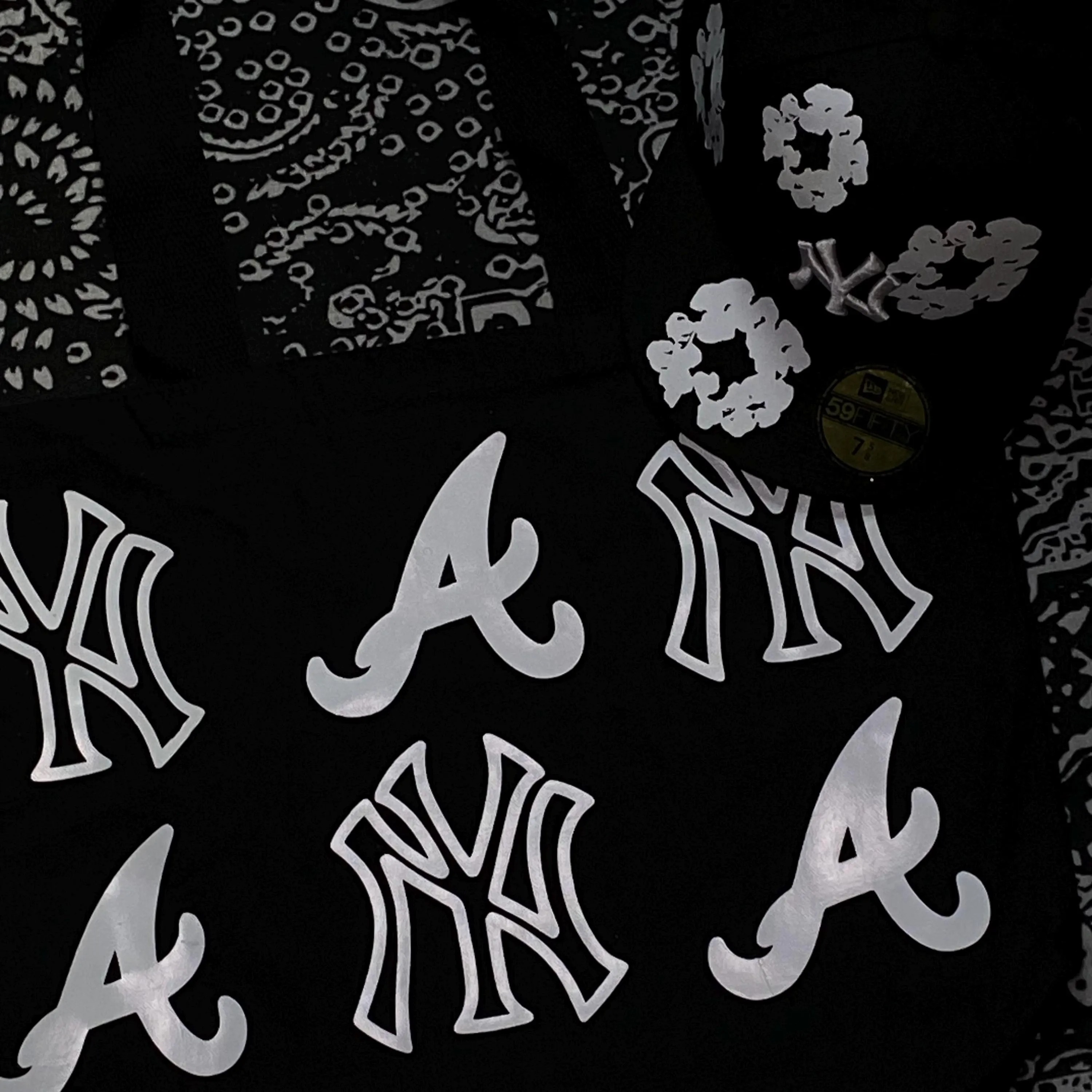 NEW YORK YANKEES DENIM TEARS BLACK FC EXCLUSIVE 59FIFTY - Thesouthcap