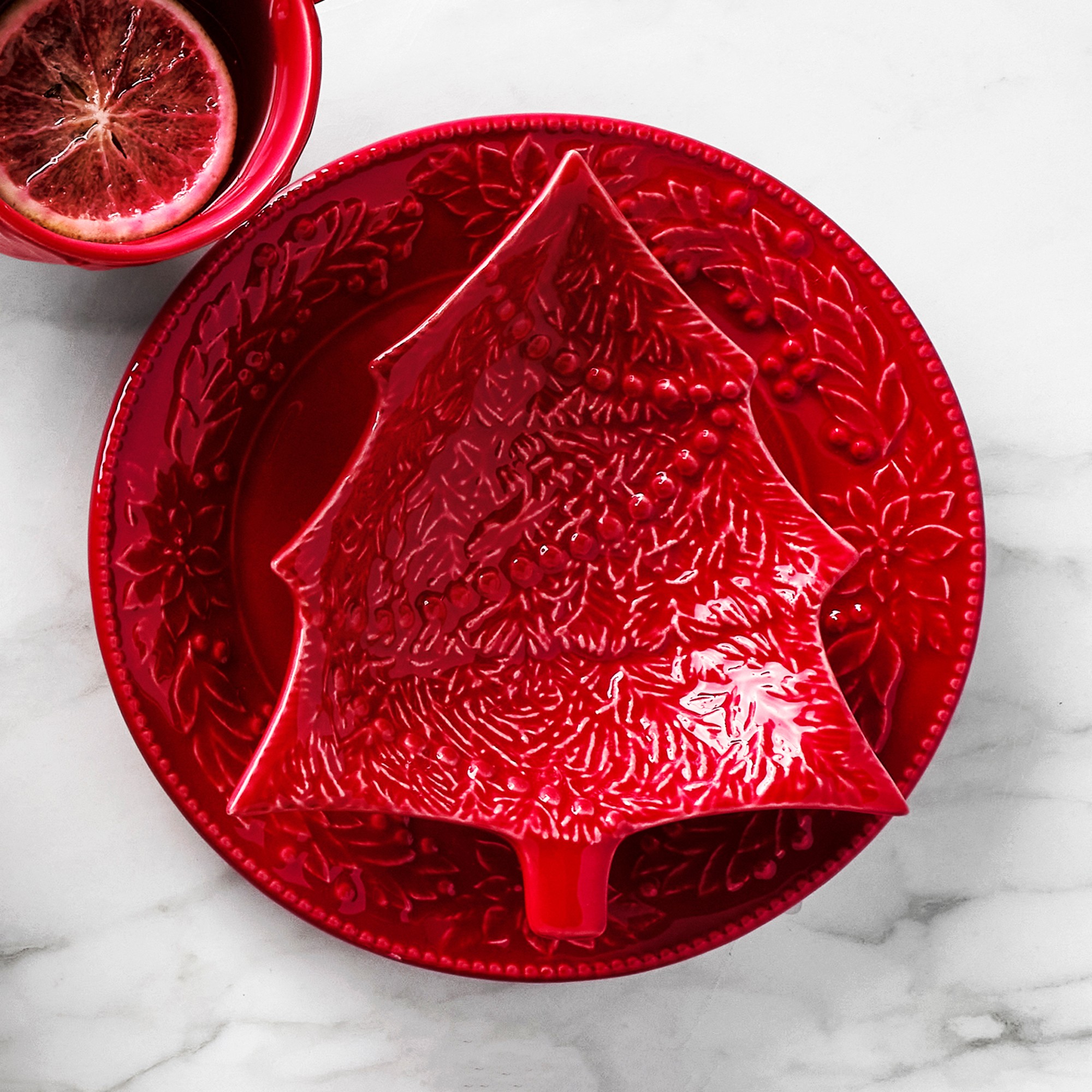 Bordallo Pinheiro Cabbage Christmas Tree Individual Bowls