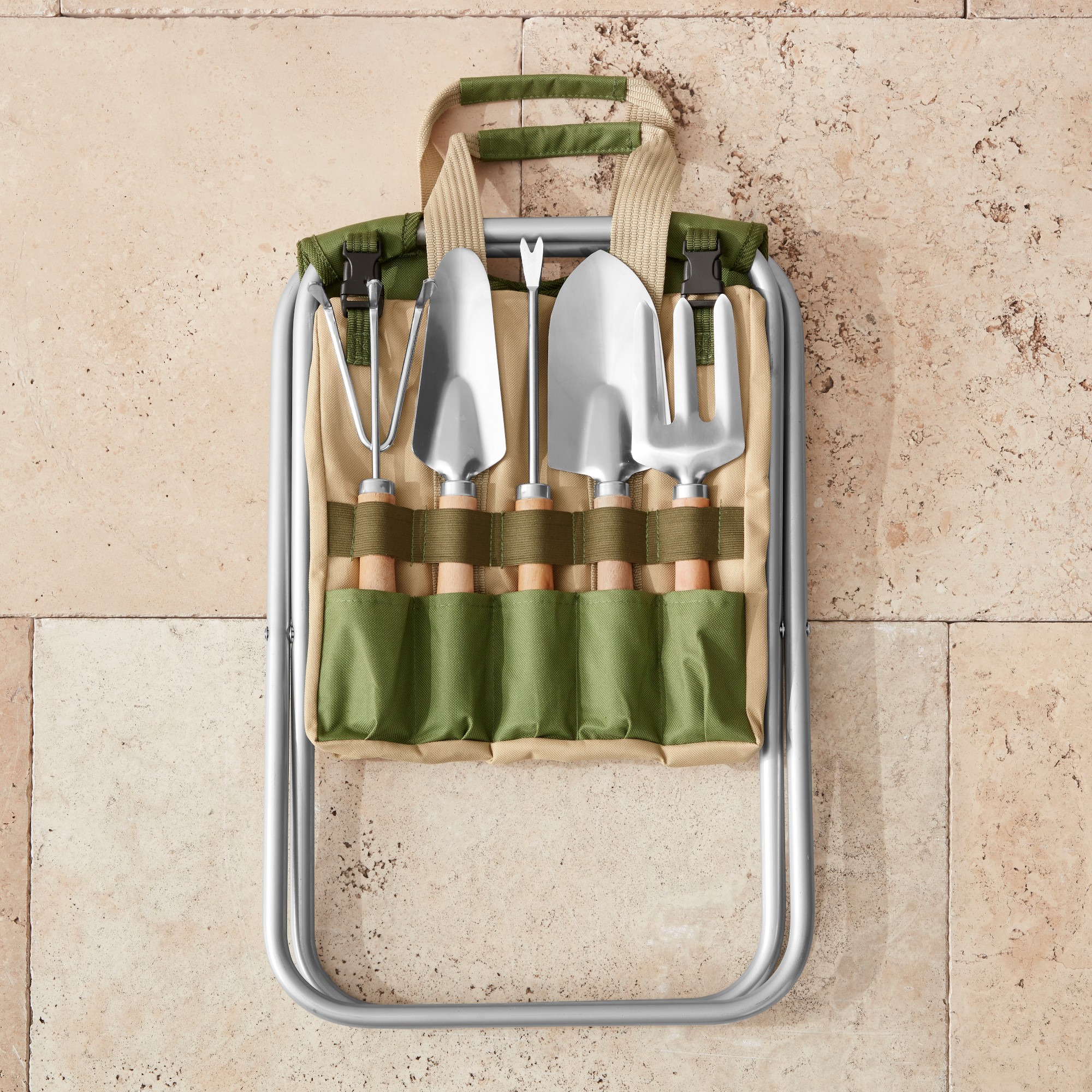 Williams Sonoma Gardening Seat & Tool Kit