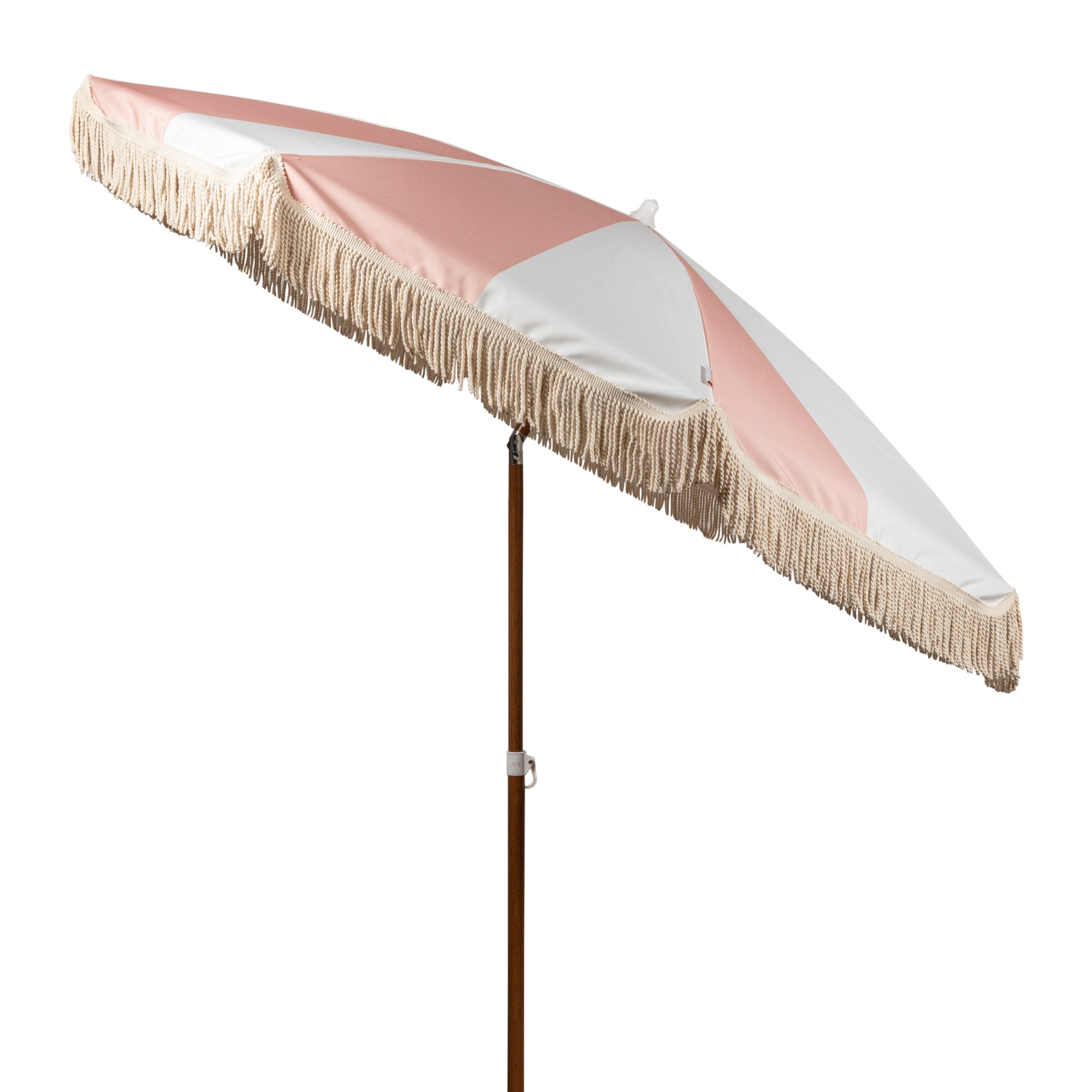 6.5' Round Beach State Summerland Portable Umbrella, Pink Salt Stripe