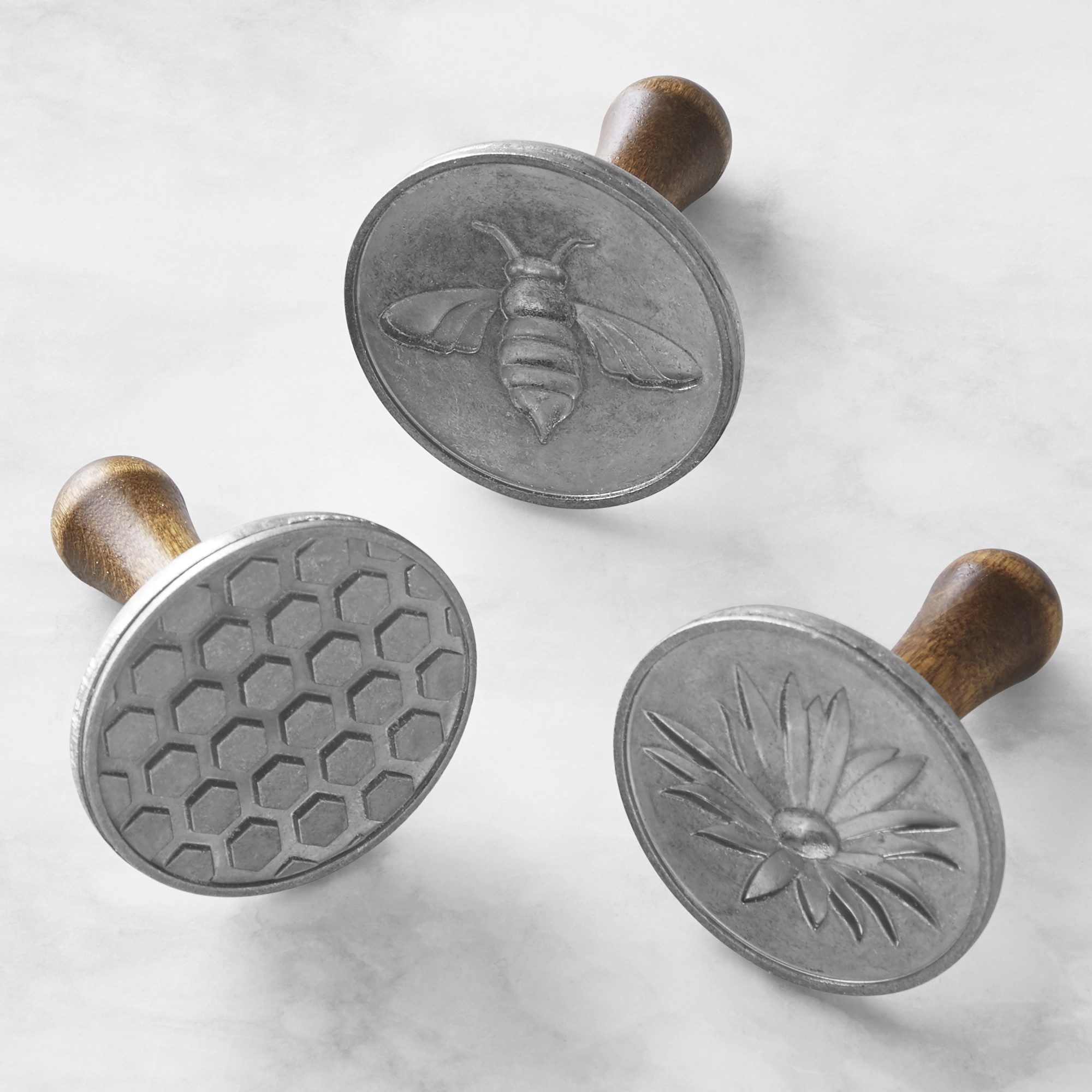 Nordic Ware Cast Aluminum Honey Bee Cookie Stamps, Set of 3