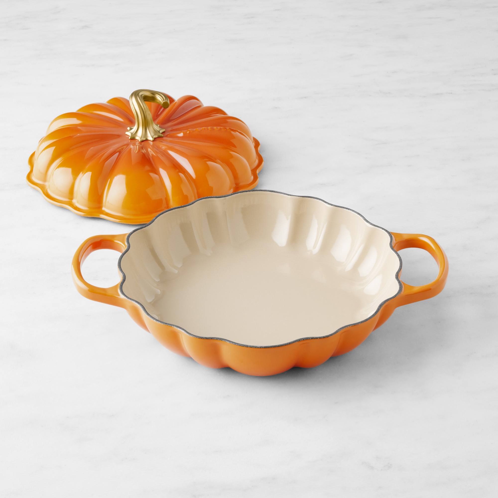 Le Creuset Enameled Cast Iron Pumpkin Braiser, 2 1/4-Qt.