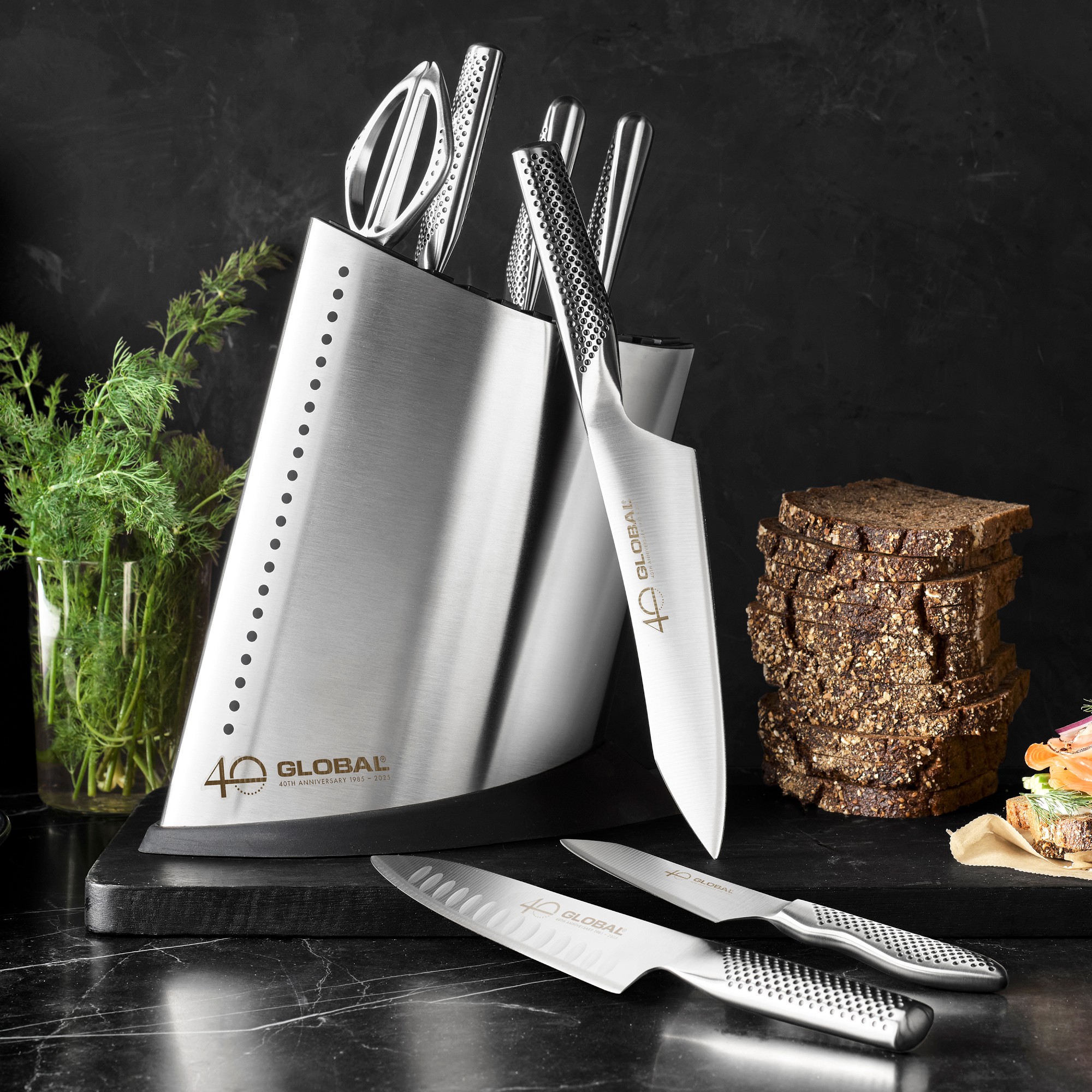 Global 40th Anniversary Knife Block, Set of 5