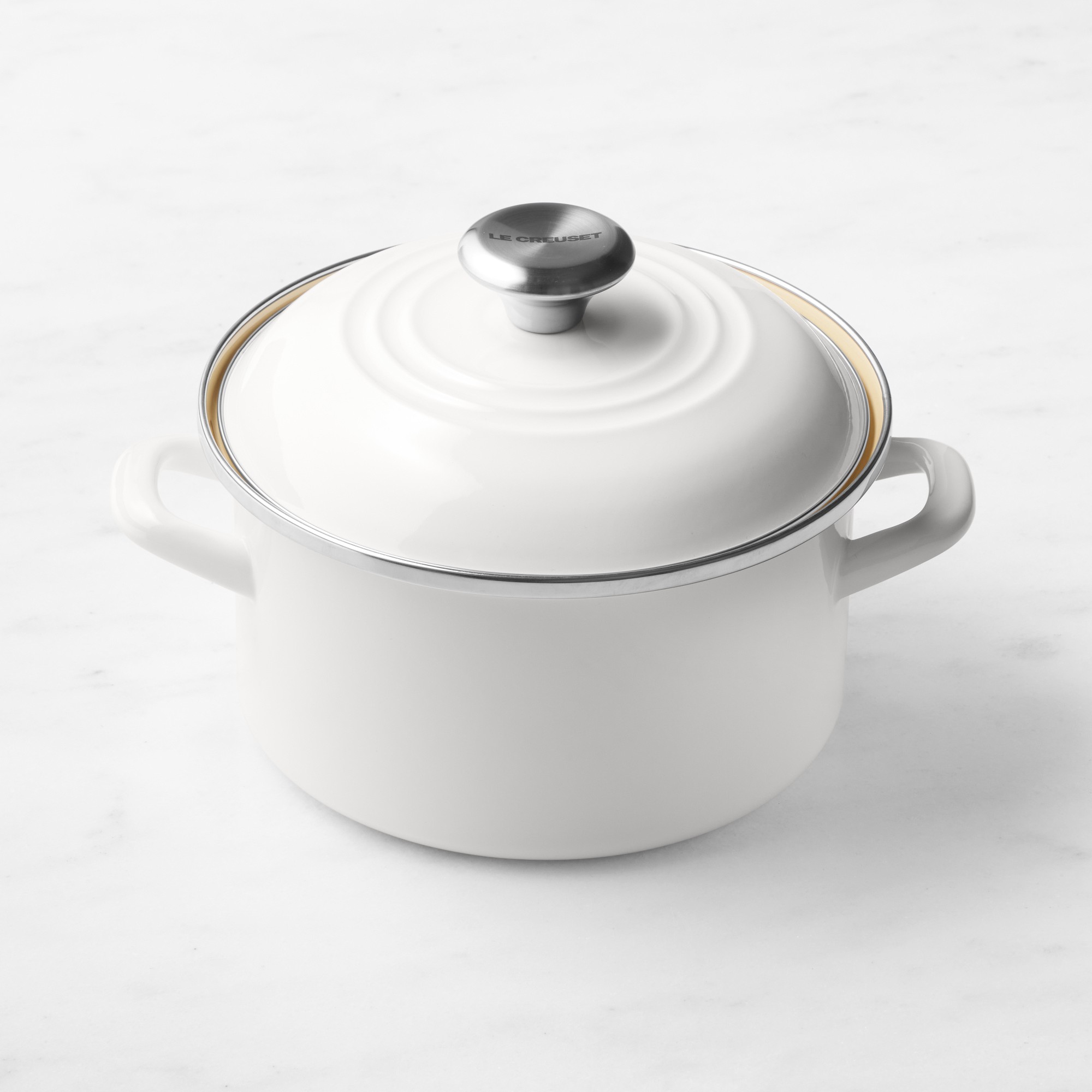Le Creuset Enameled-Steel Stock Pot with Stainless-Steel Knob