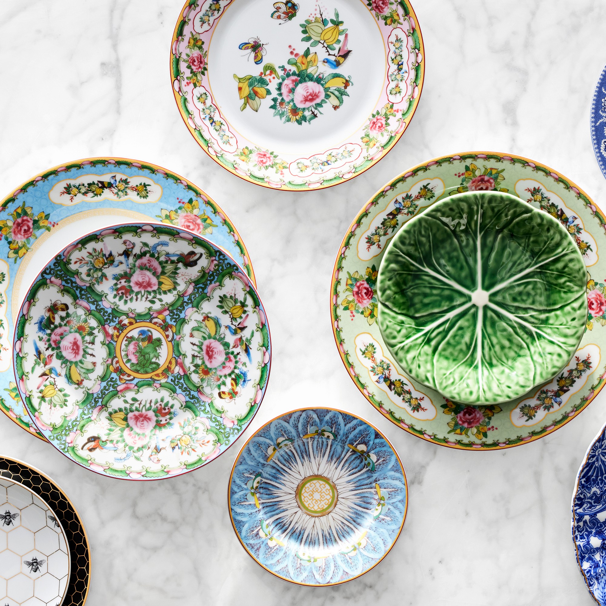 Famille Rose Salad Plates