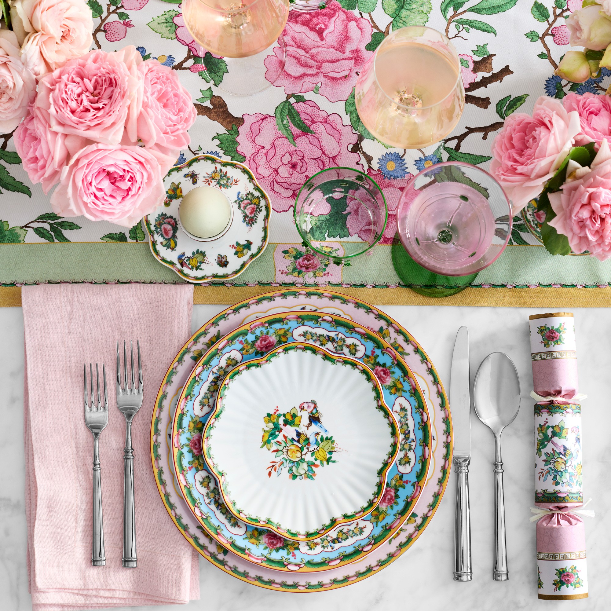 Canton Rose Floral Table Runner