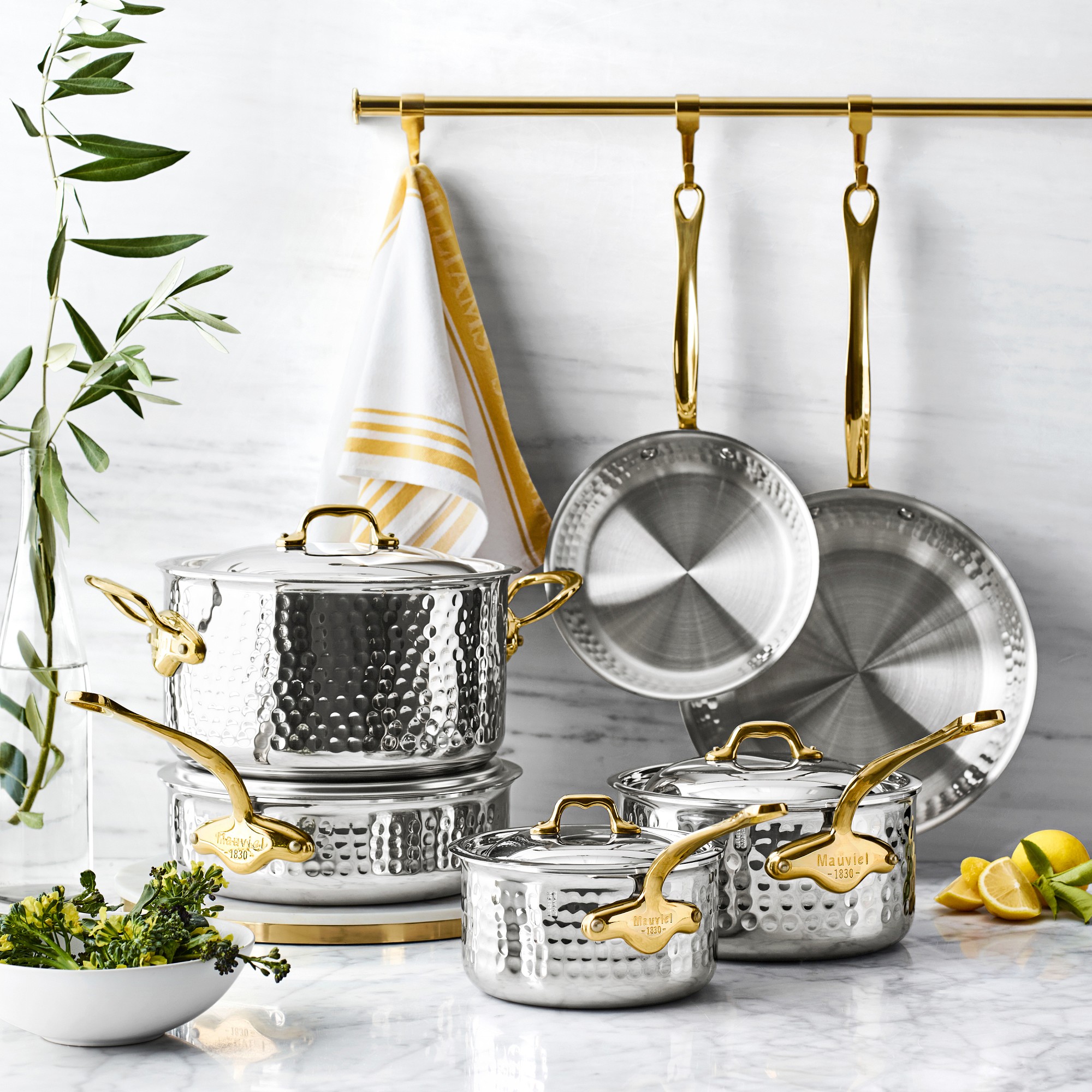 Mauviel M'Elite B Hammered Stainless-Steel 15-Piece Set