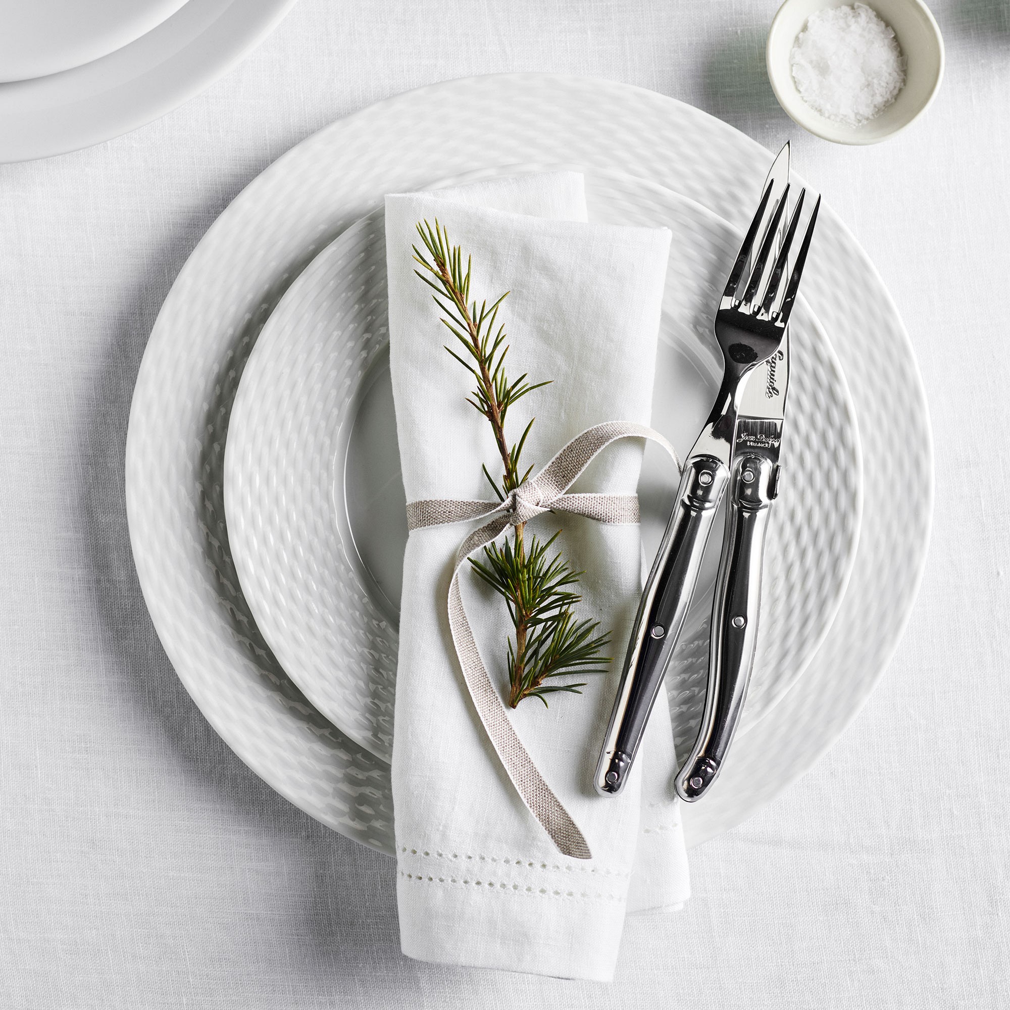 Pillivuyt Basketweave Porcelain Dinner Plates